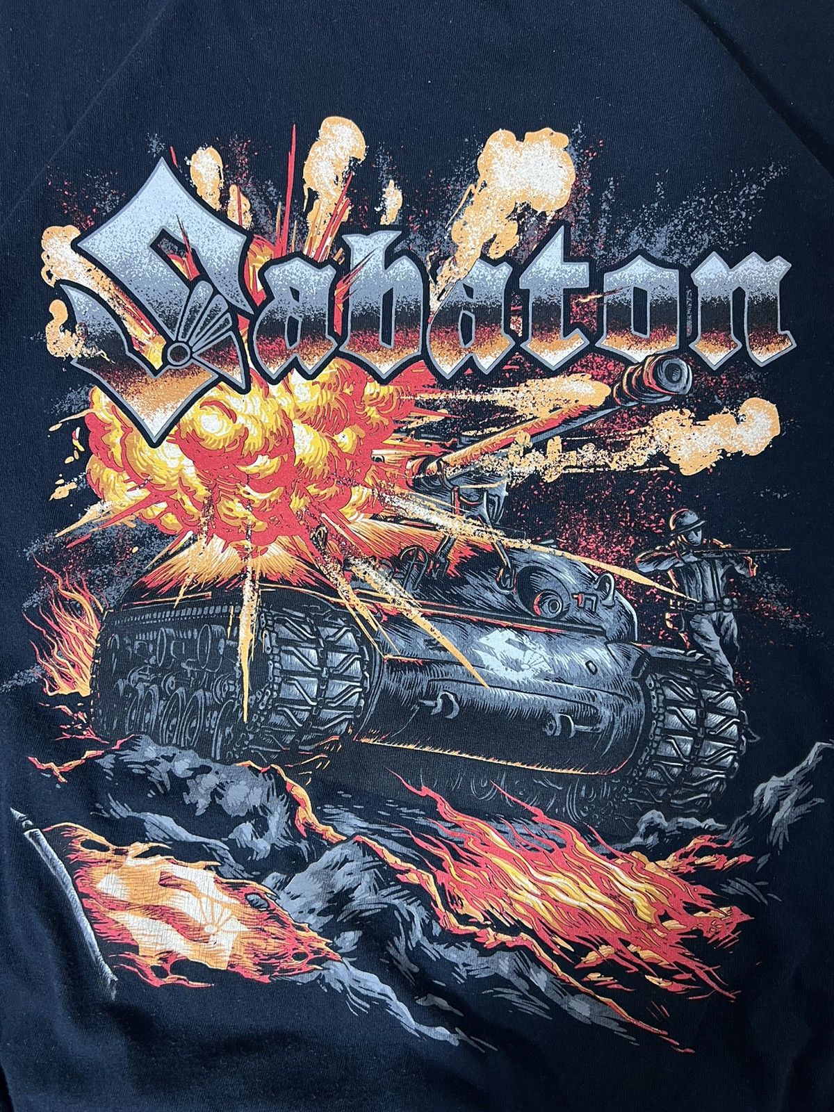 Vintage Vintage Sabaton heavy metal Y2K boxy 90s t-shirt Size US XL / EU 56 / 4 - 2 Thumbnail