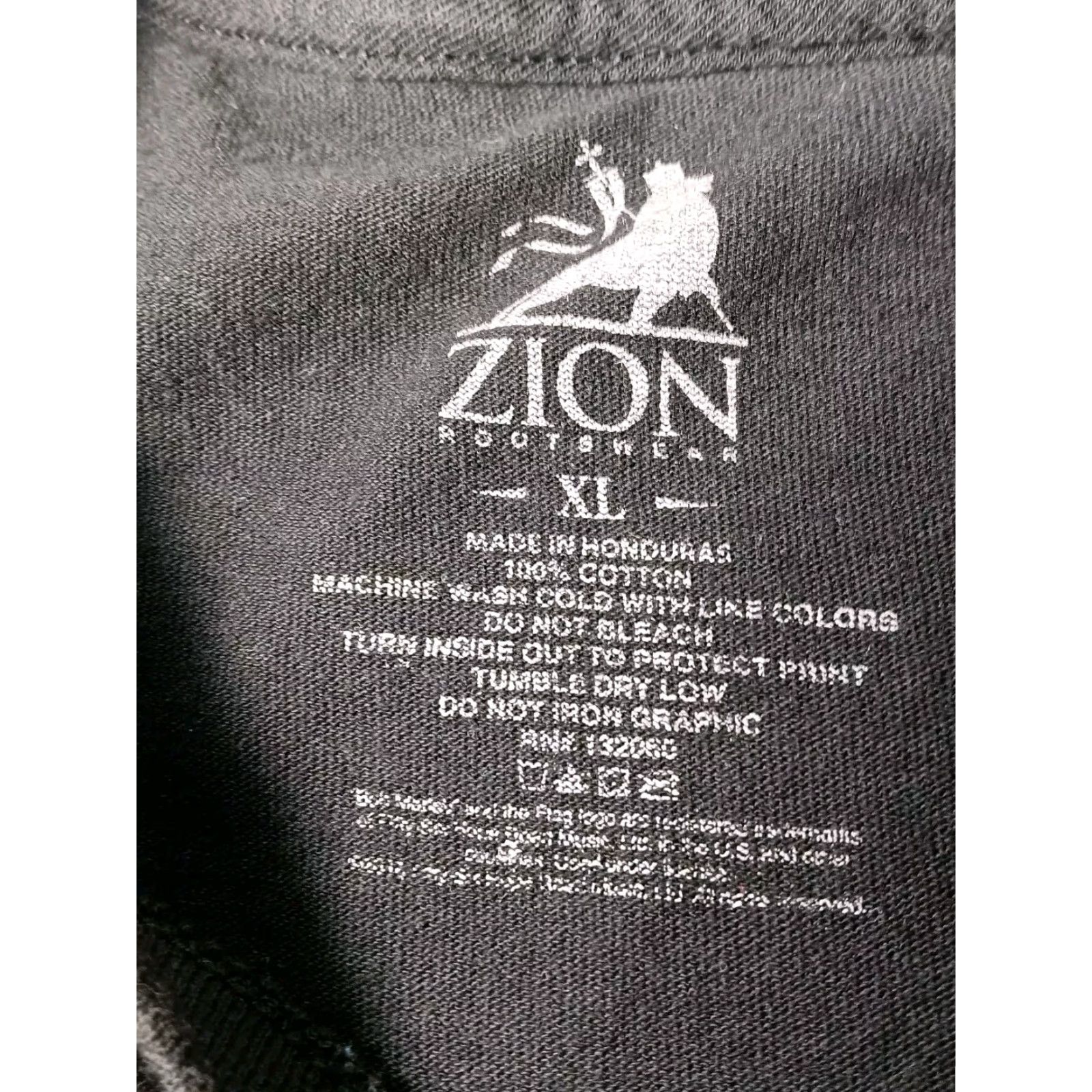 Vintage VINTAGE Bob Marley Shirt Zion Rootswear T-Shirt XL Black Crew Neck Short Sleeve Reggae Music Rasta Rastafari 1980s Mens Size US XL / EU 56 / 4 - 4 Thumbnail