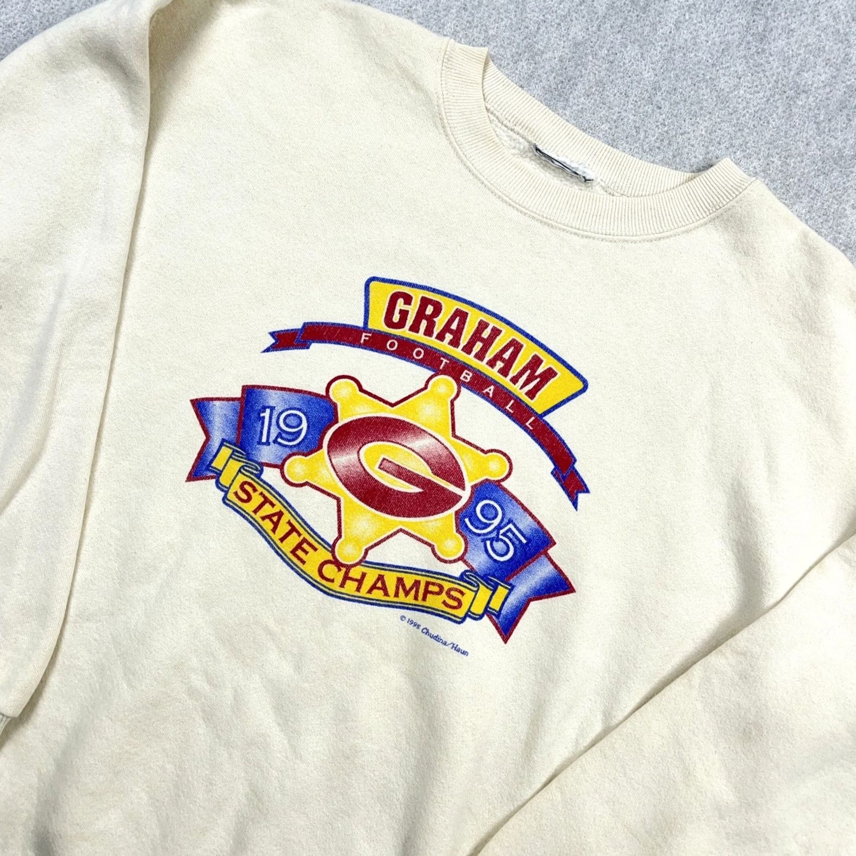 Lee VINTAGE Graham High School Sweatshirt Men XXL 2XL Cream G-Men 90s Crewneck USA Size US XXL / EU 58 / 5 - 2 Thumbnail