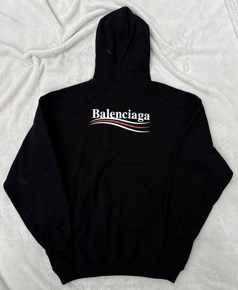 Balenciaga Balenciaga Black Political Campaign Logo Hoodie Size US S / EU 44-46 / 1 - 1 Thumbnail