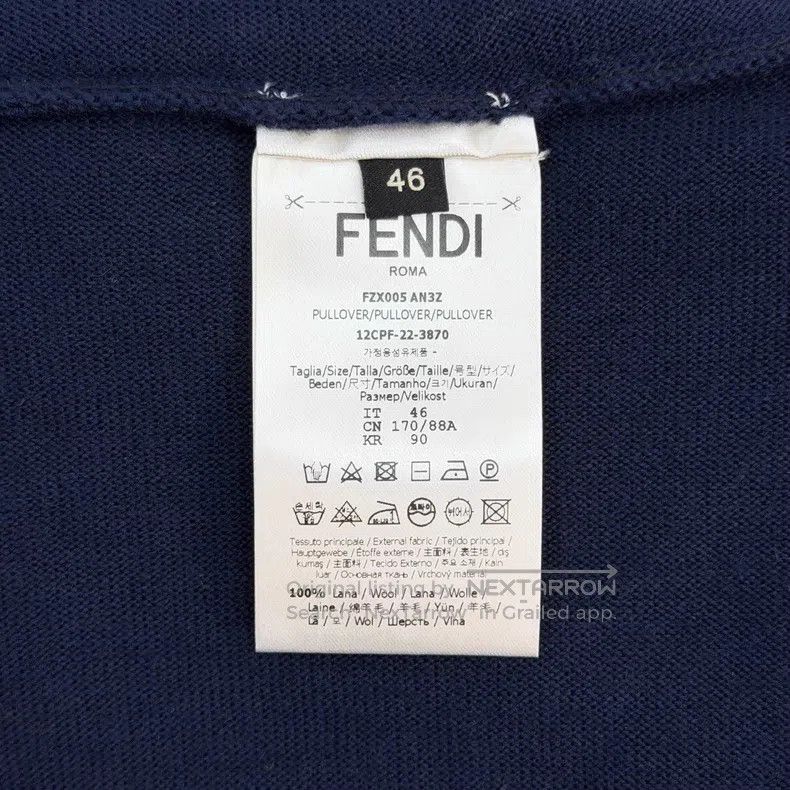 Fendi Fendi Deep Blue Label Wool Sweater Size US S / EU 44-46 / 1 - 6 Thumbnail