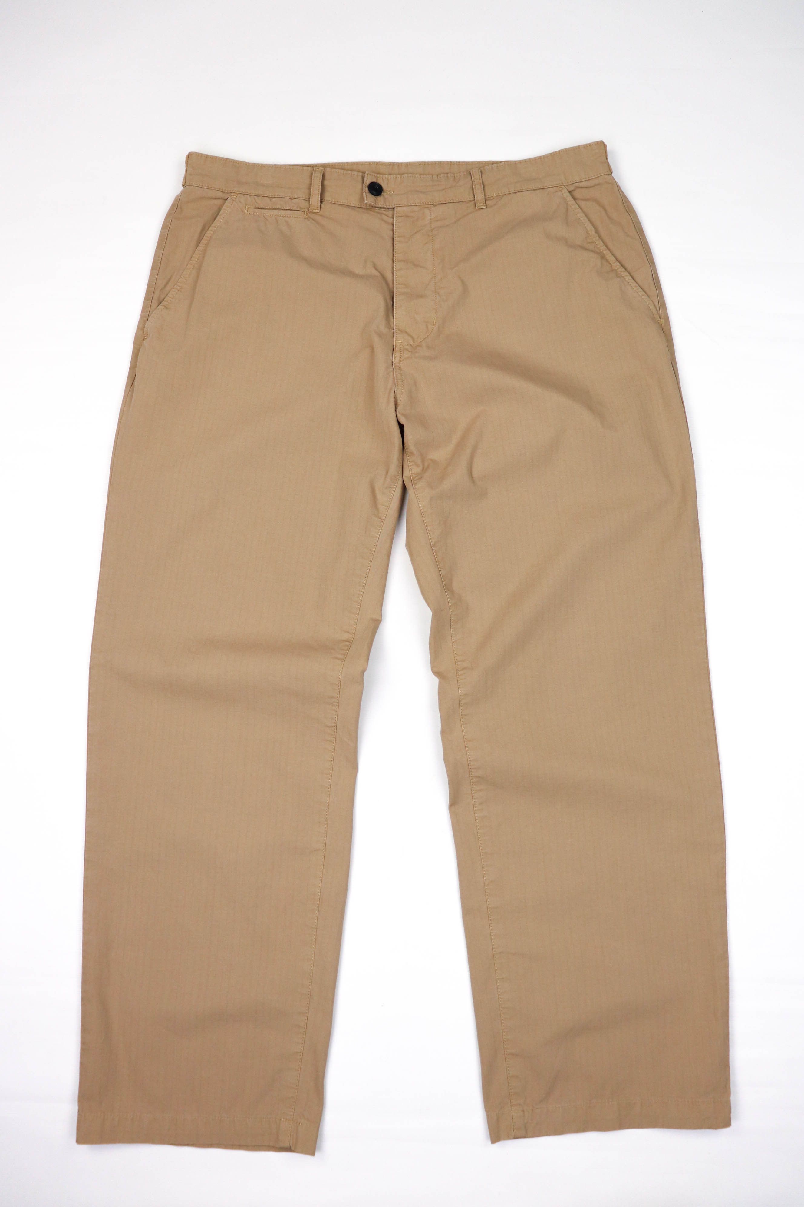 image of Albam Beige Garment Dyed Ripstop Fabric Trousers Pants, Men's (Size 38)