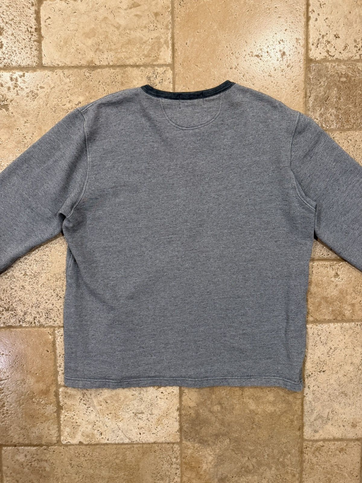 RRL Ralph Lauren RRL Ralph Lauren Heather Grey Henley Sweater Button Shirt Size US XL / EU 56 / 4 - 12 Thumbnail