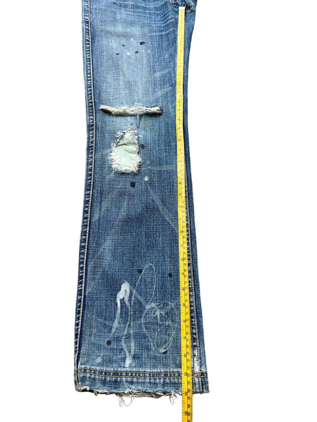 Wrangler Vintage Wrangler Distressed Patchwork Denim Jeans 33x34 Size US 33 - 18 Thumbnail