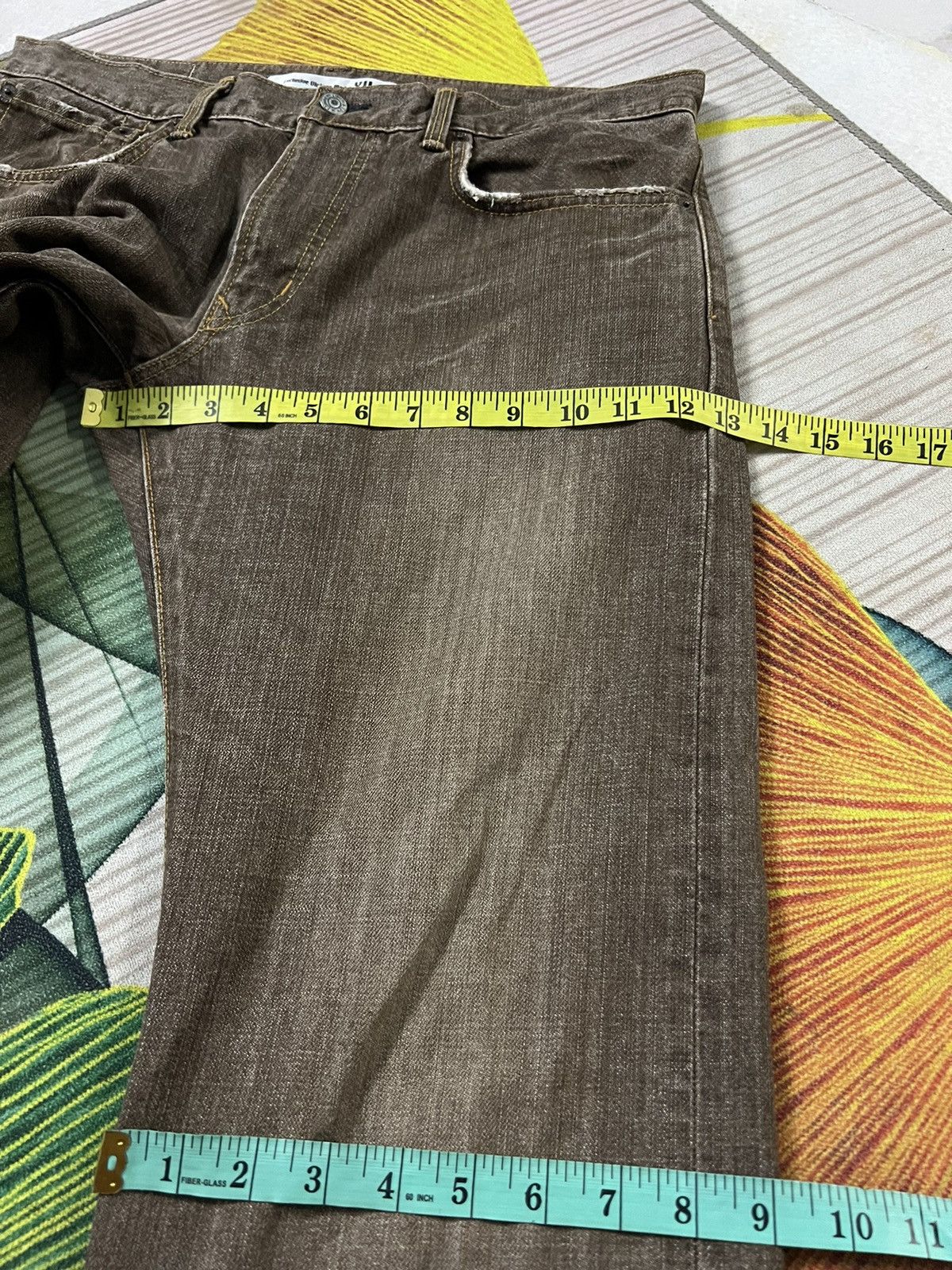 Japanese Brand 💥FLARE💥VTG EDWIN EXCLUSIVE VINTAGE BROWN JEANS Size US 35 - 15 Thumbnail