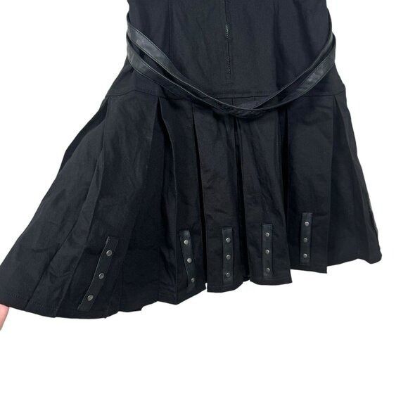 Tripp NYC Tripp NYC Women's M Black Pleated Overall Mini Dress Punk Go Size M / US 6-8 / IT 42-44 - 7 Thumbnail