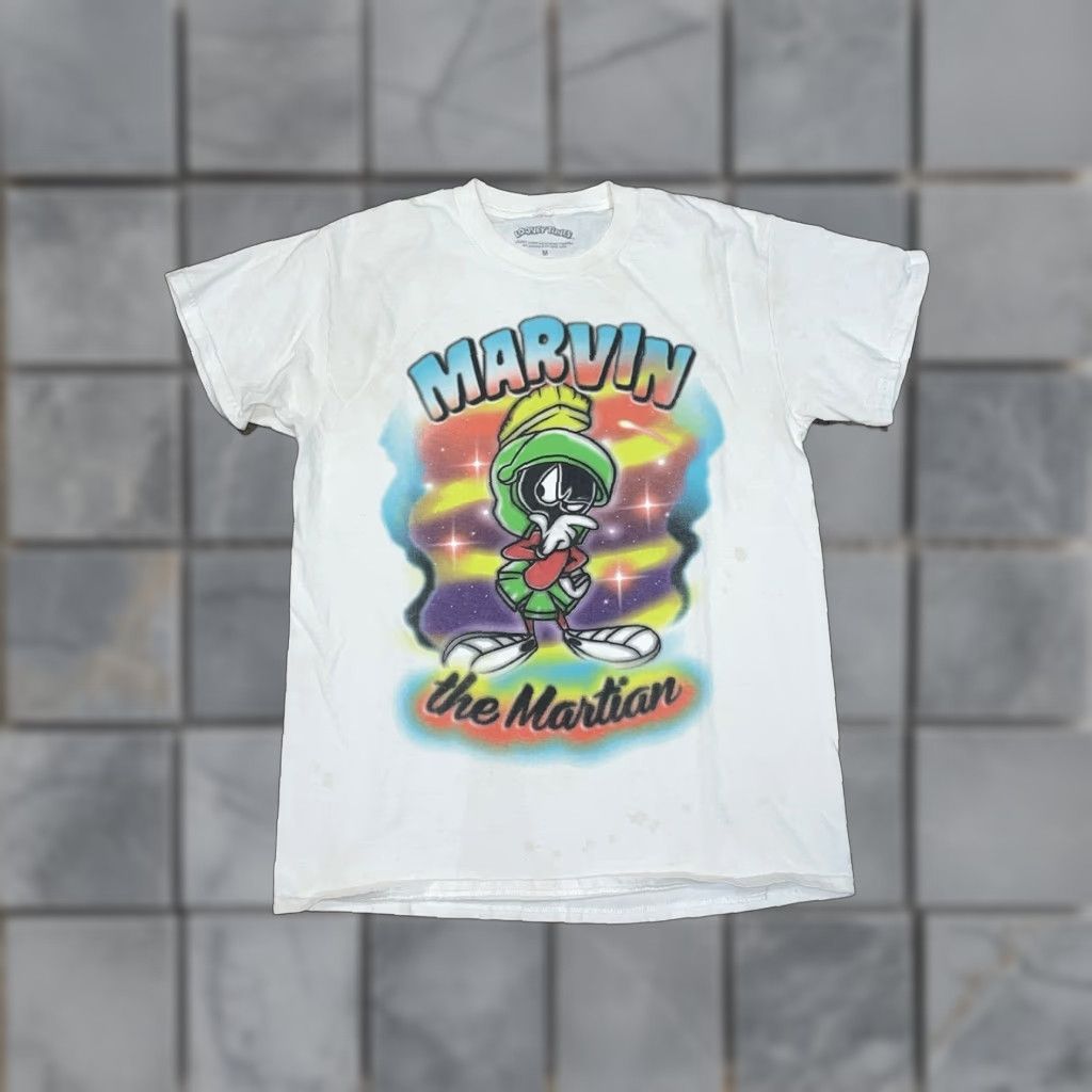 Vintage Marvin The Martian T-Shirt White Medium Mens Short Sleeve 90s Cartoon Looney Tunes Size US M / EU 48-50 / 2 - 1 Thumbnail