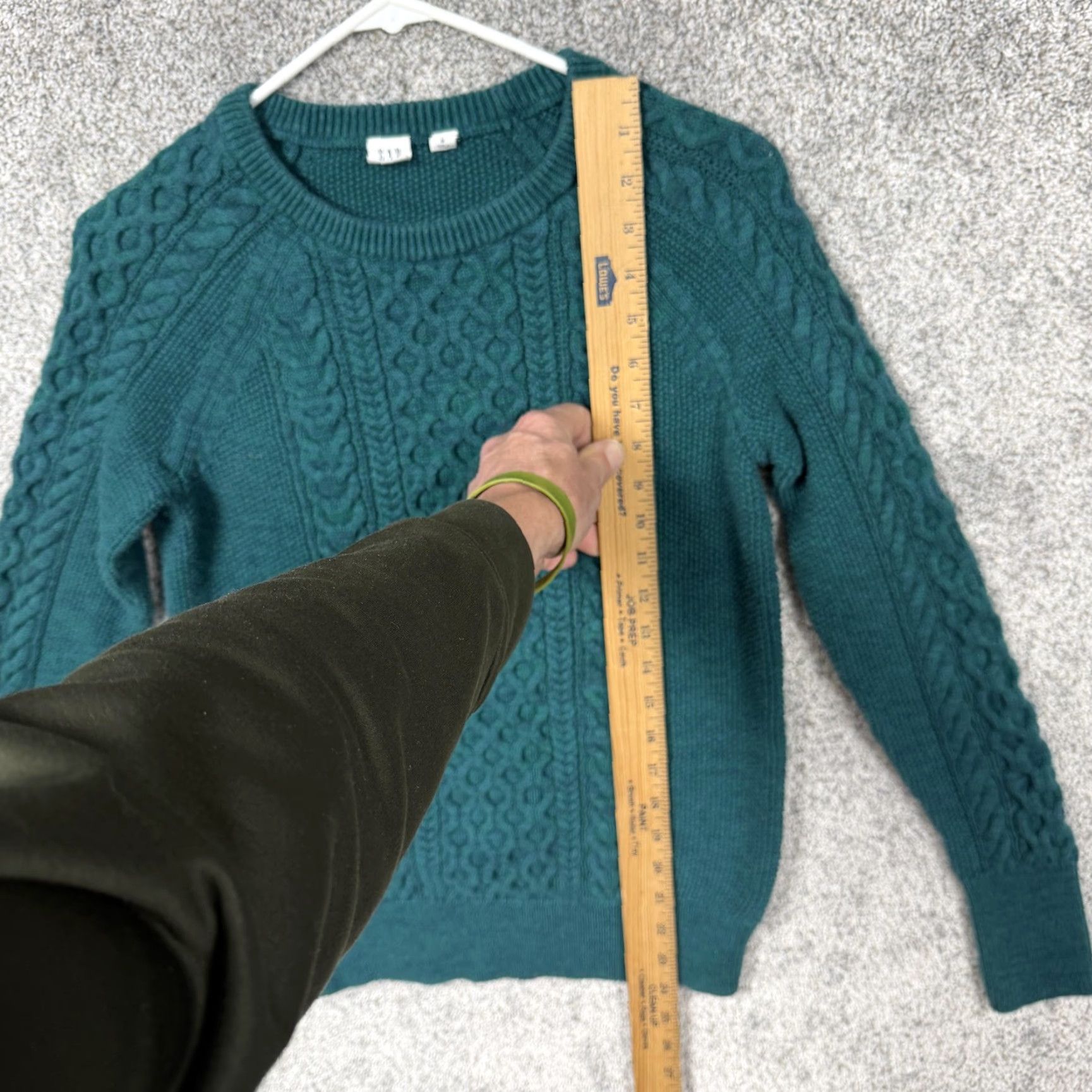 Gap VINTAGE Gap Sweater Womens M Teal Cable Knit Crew Neck Cotton Layering Preppy Pullover Size M / US 6-8 / IT 42-44 - 2 Thumbnail