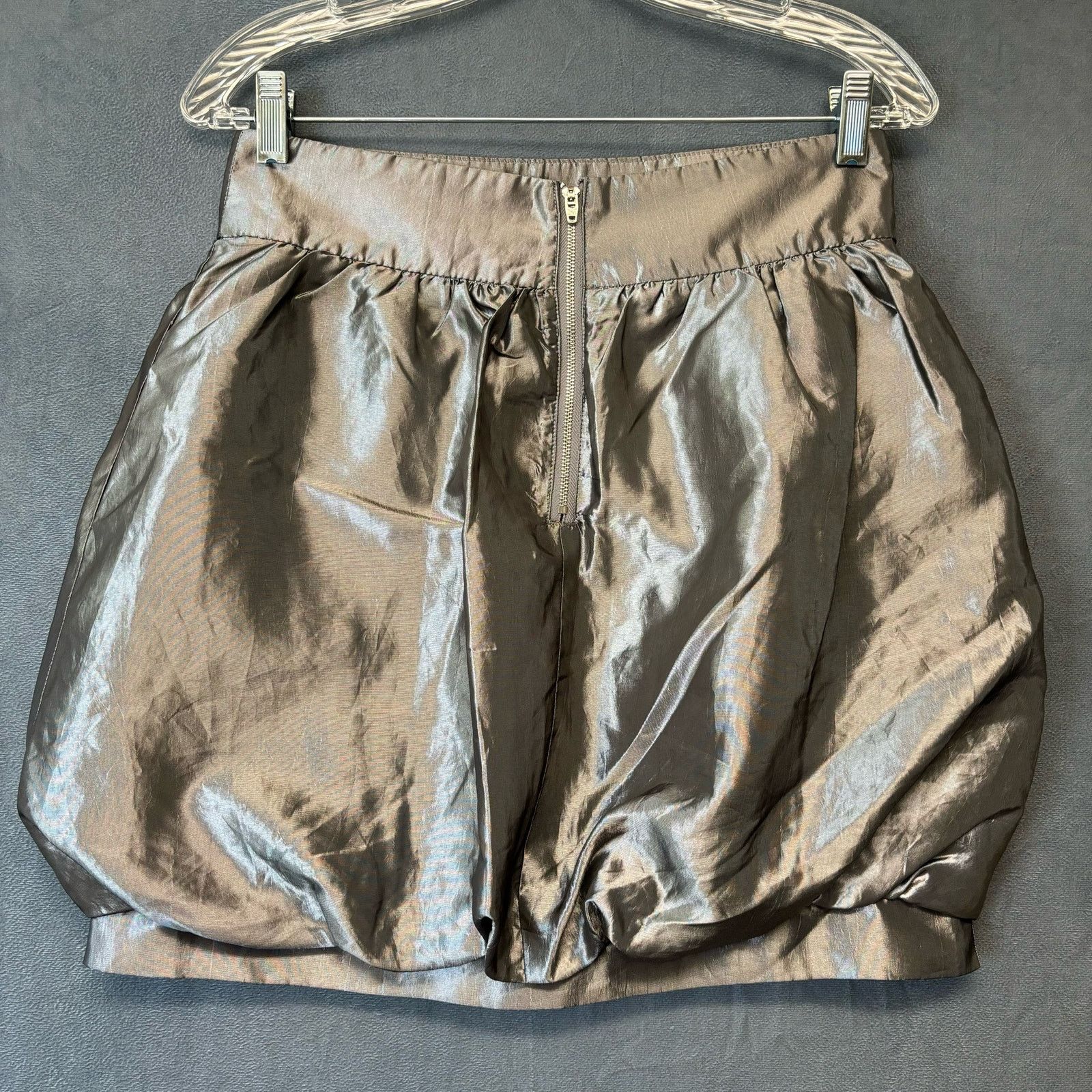Bebe 2B BeBe Metallic Skirt Womens Medium Flouncy Mini Fairy Size 29" - 2 Thumbnail