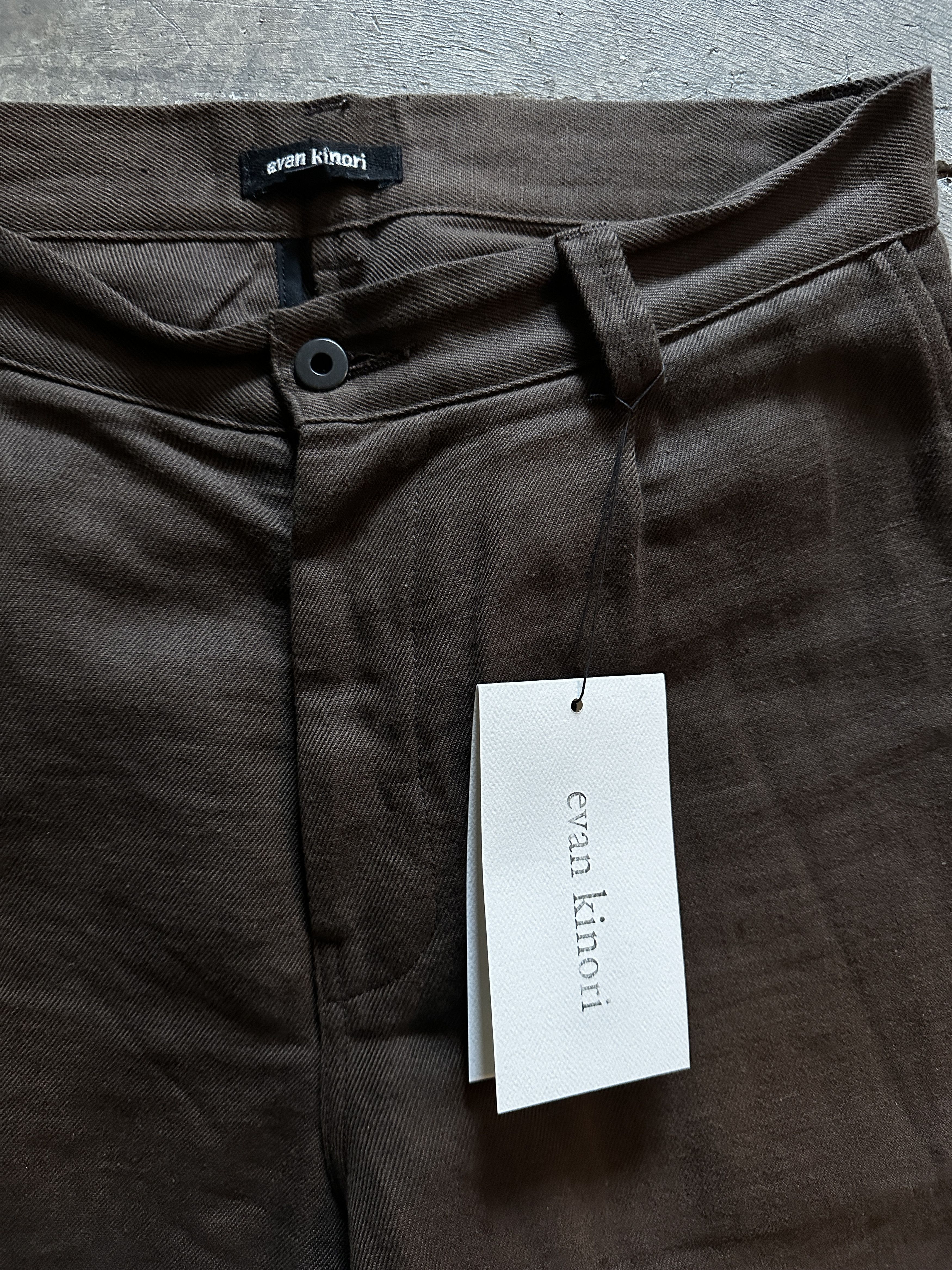 Evan Kinori Single Pleat Pant - Cotton/Linen Twill Size US 30 / EU 46 - 3 Thumbnail