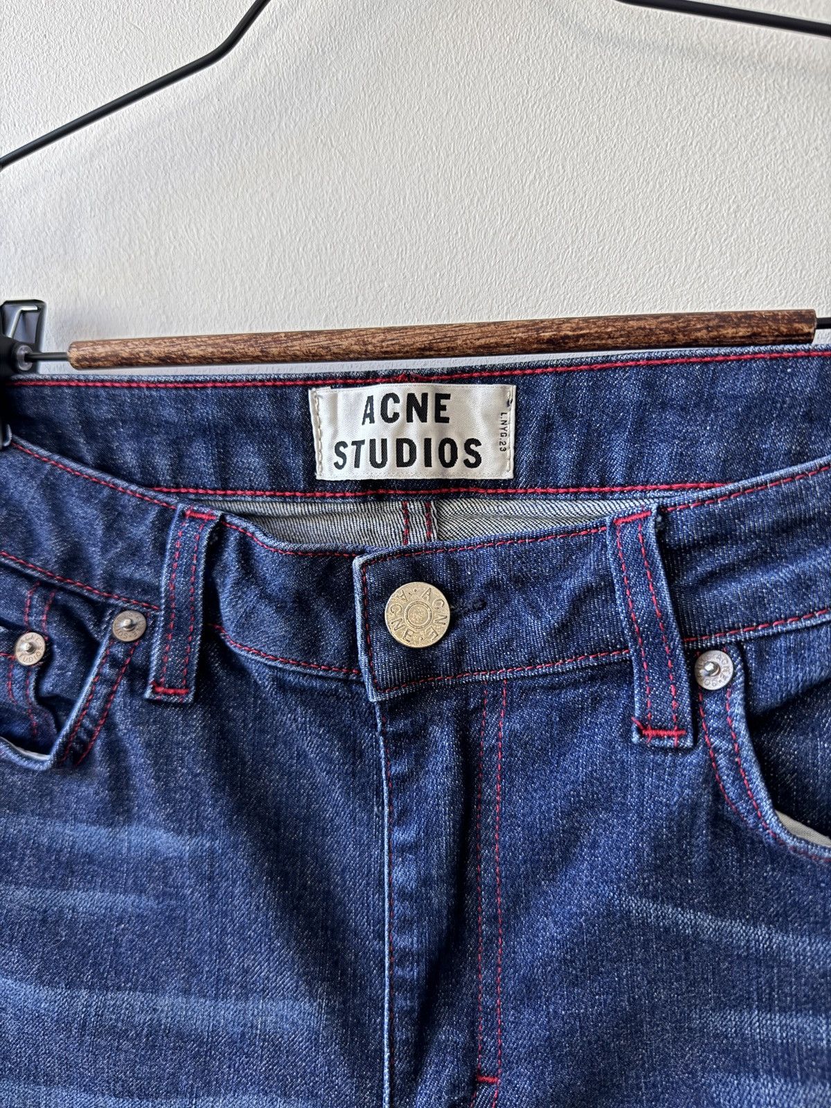 Acne Studios Acne Studios Flex S Red Seam Skinny Jeans Size 27" / US 4 / IT 40 - 3 Thumbnail