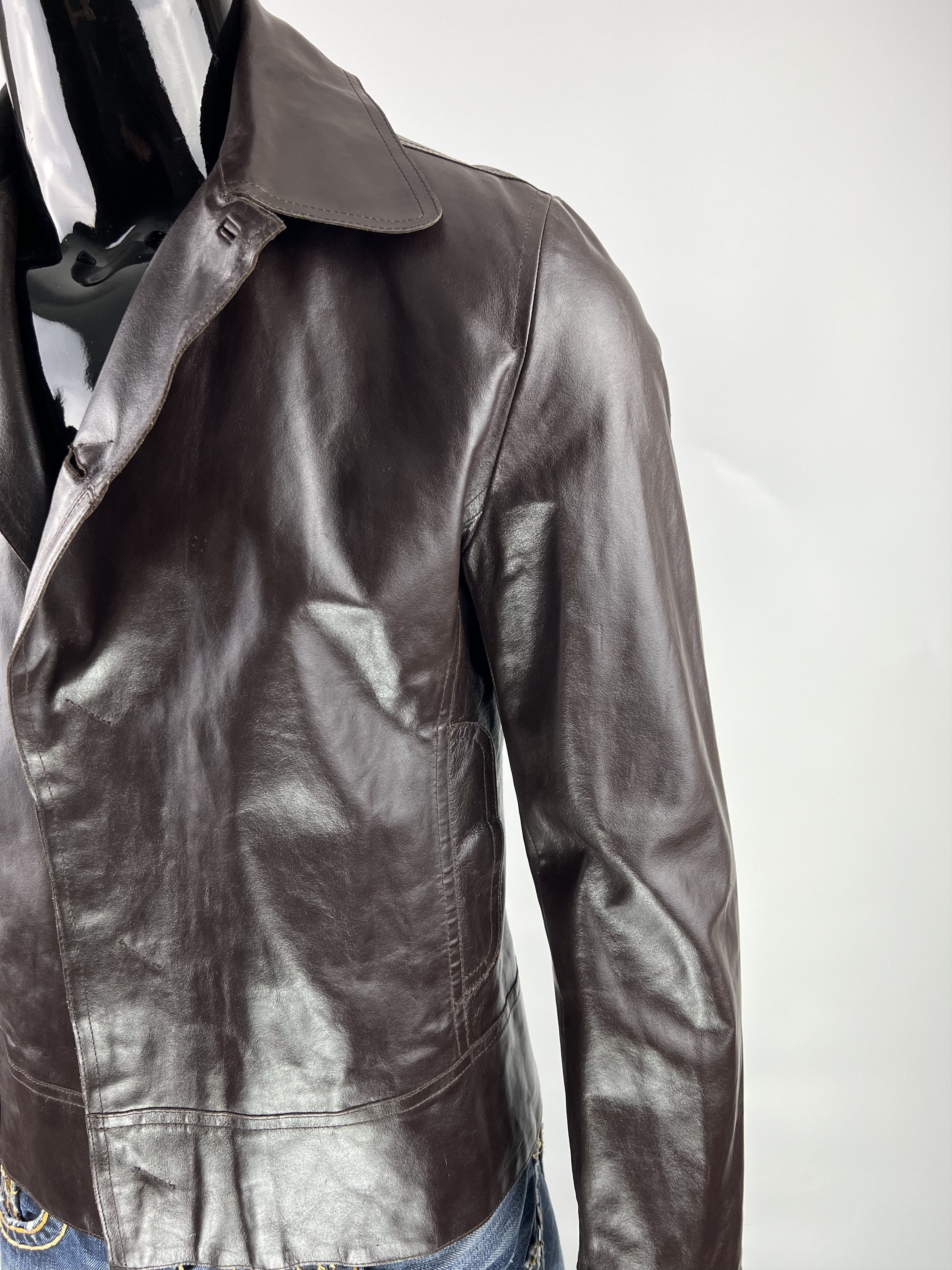 Costume National Homme CNC Leather Blazer Jacket Size IT48