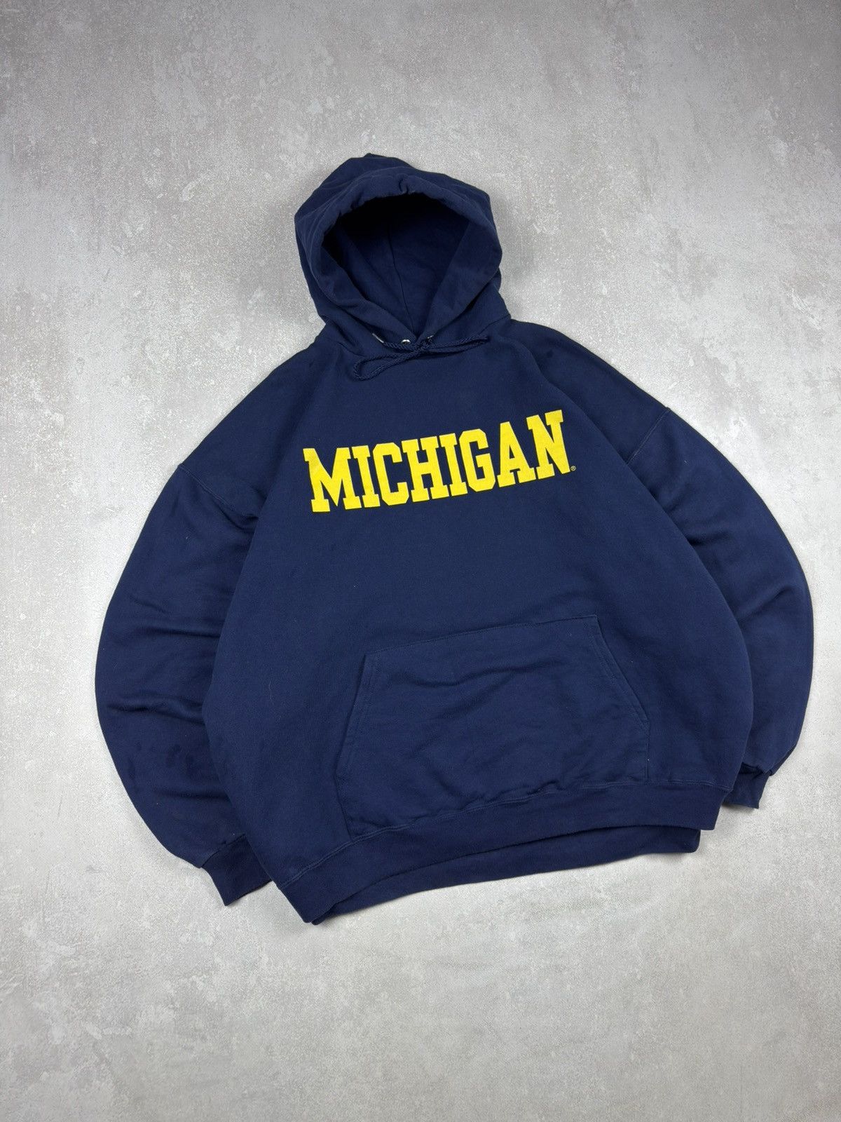 Hanes Vintage 90s Hanes Michigan College Boxy Fit Hoodie USA Y2K Size US XL / EU 56 / 4 - 2 Thumbnail