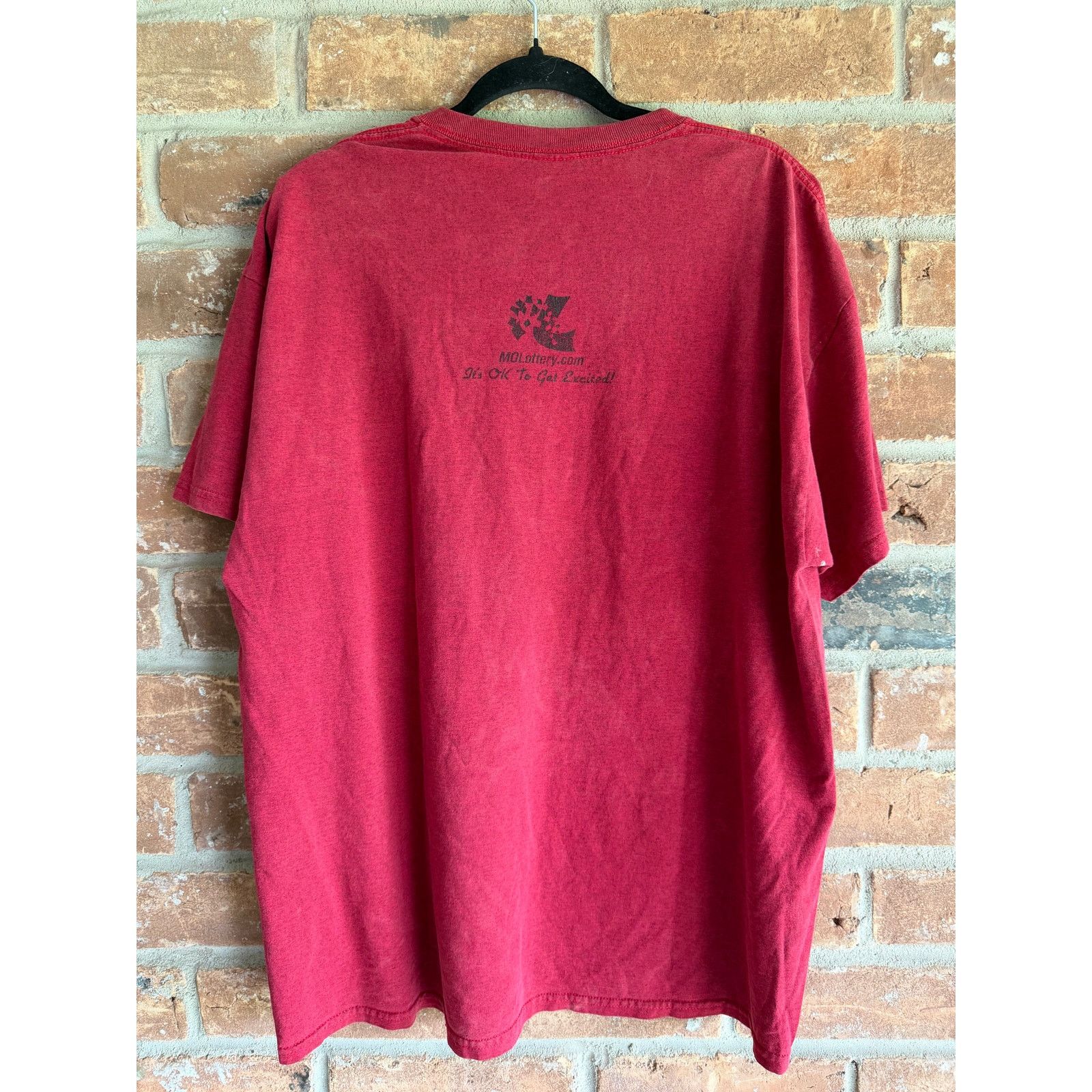 Gildan MO Lottery Shirt XL Red Faded Graphic Gildan Vintage Tee Size US XL / EU 56 / 4 - 5 Thumbnail