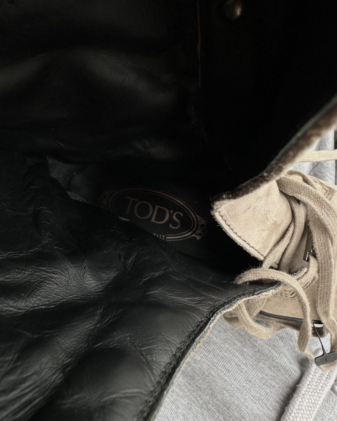 Tod's Tod’s Women’s Lace-Up Boots Beige Nubuck Leather Vibram Sole Size US 6.5 / IT 36.5 - 8 Thumbnail