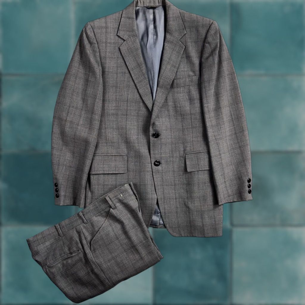 Vintage VTG Petrocelli Mens 2 PC Suit Jacket Coat Pants Gray 1960s Rockabilly 38 Mens Size 38R - 1 Thumbnail