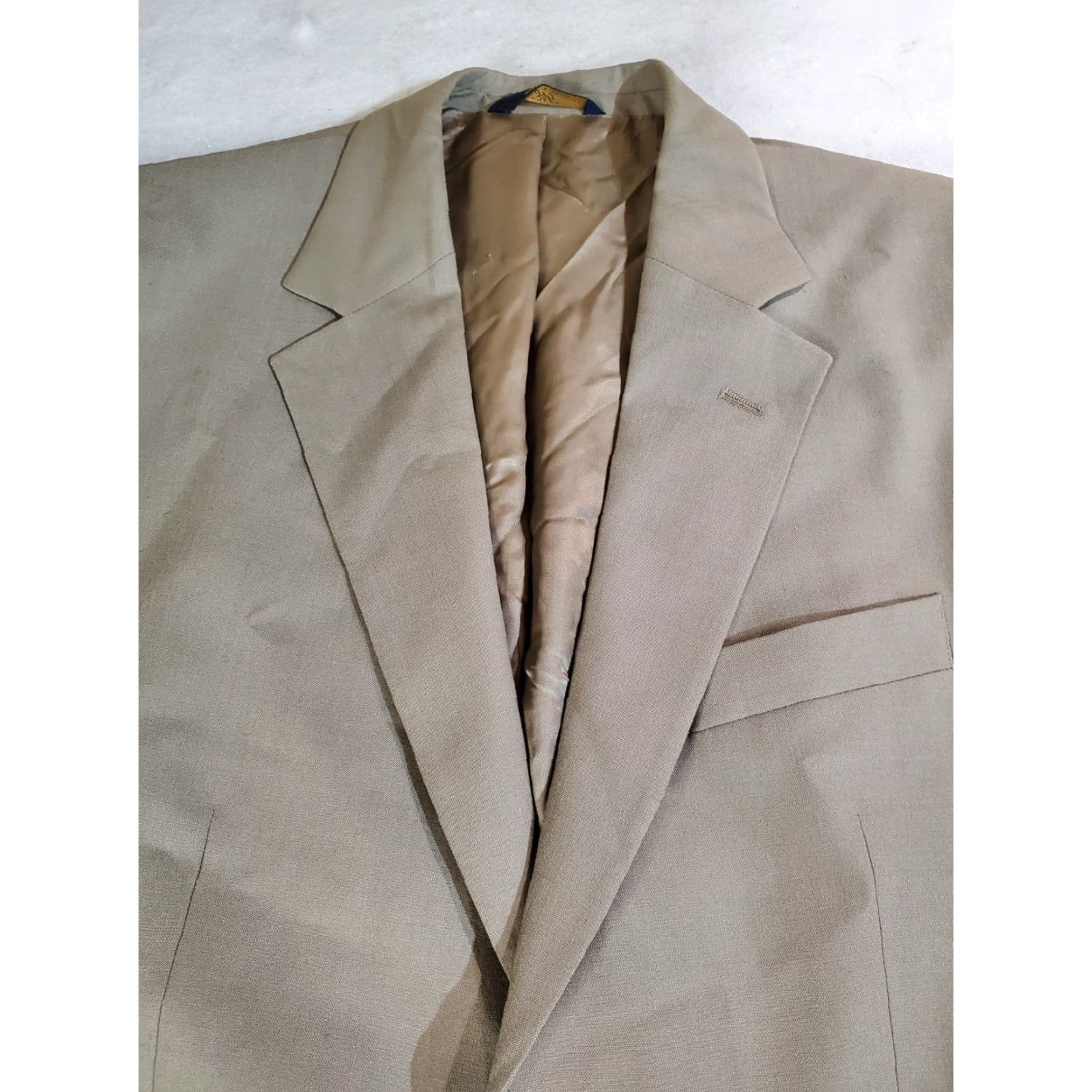 Brooks Brothers Brooks Brothers 346 Signature Beige Stretch Blazer Sport Coat Jacket Mens Sz 40R Size 40R - 3 Thumbnail
