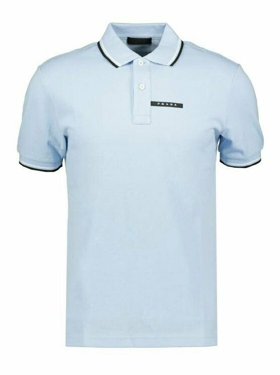 Prada o1mt1gz0924 Short Sleeve Polo Shirt in Pale Blue Size US S / EU 44-46 / 1 - 1 Thumbnail