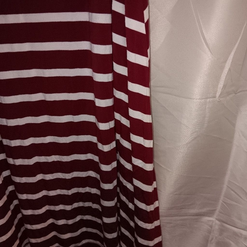 Old Navy Old Navy, striped tank dress, maroon/white, womens M, euc Size L / US 10 / IT 46 - 6 Thumbnail