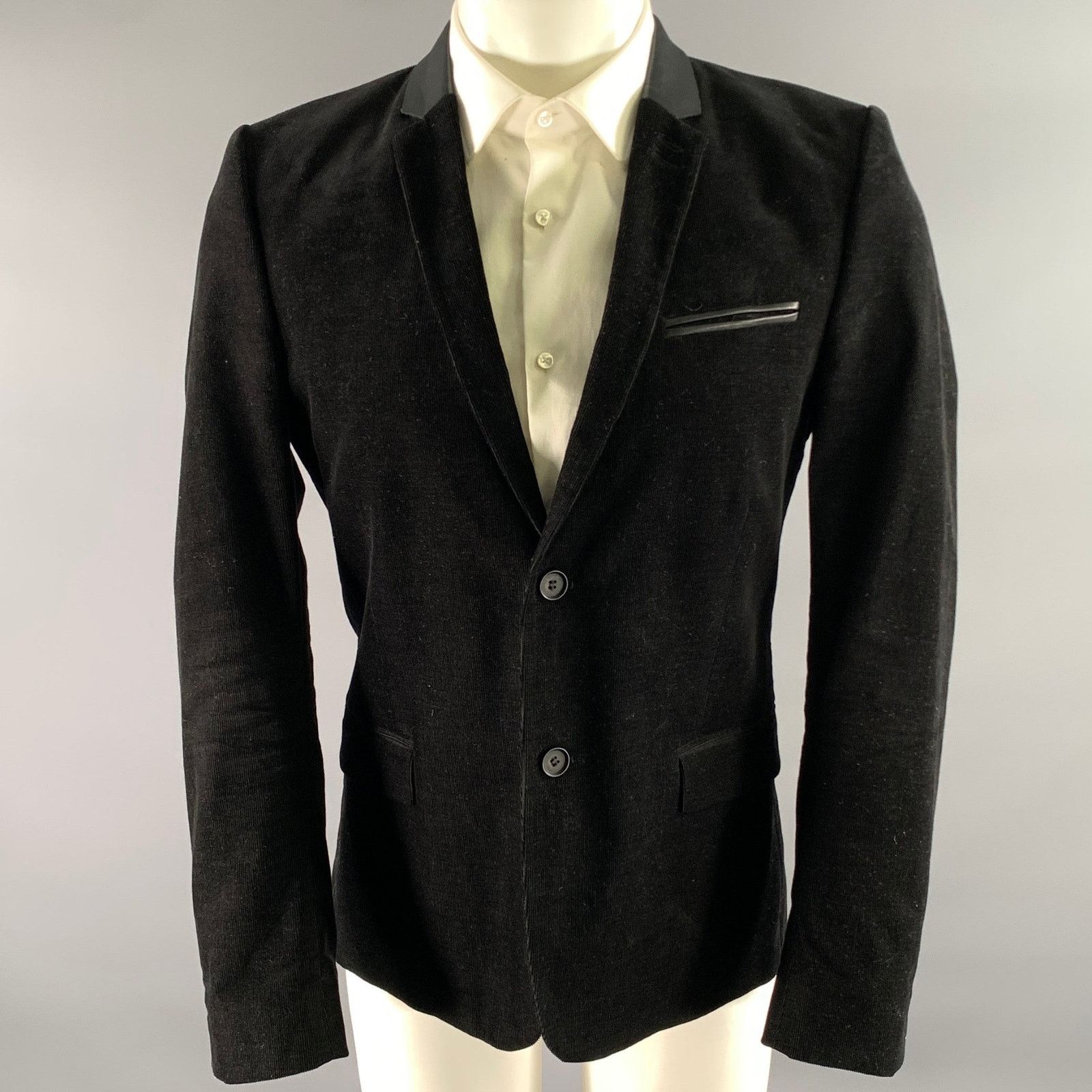 The Kooples THE KOOPLES 38 Black Corduroy Notch Lapel Sport Coat Size 38R - 1 Thumbnail