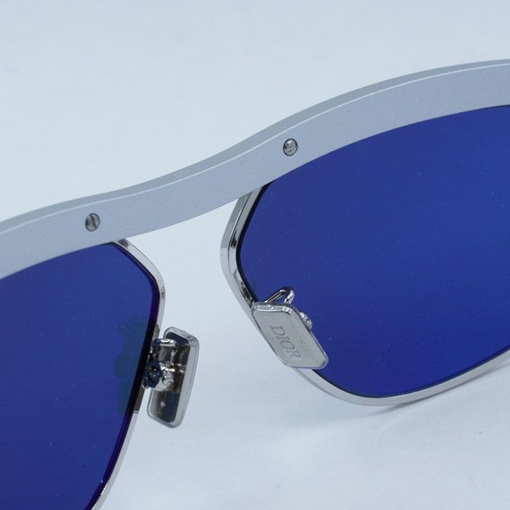 Dior Dior DIORIDER S1U F1B0 Sunglasses Silver Oval Frame Size ONE SIZE - 4 Thumbnail