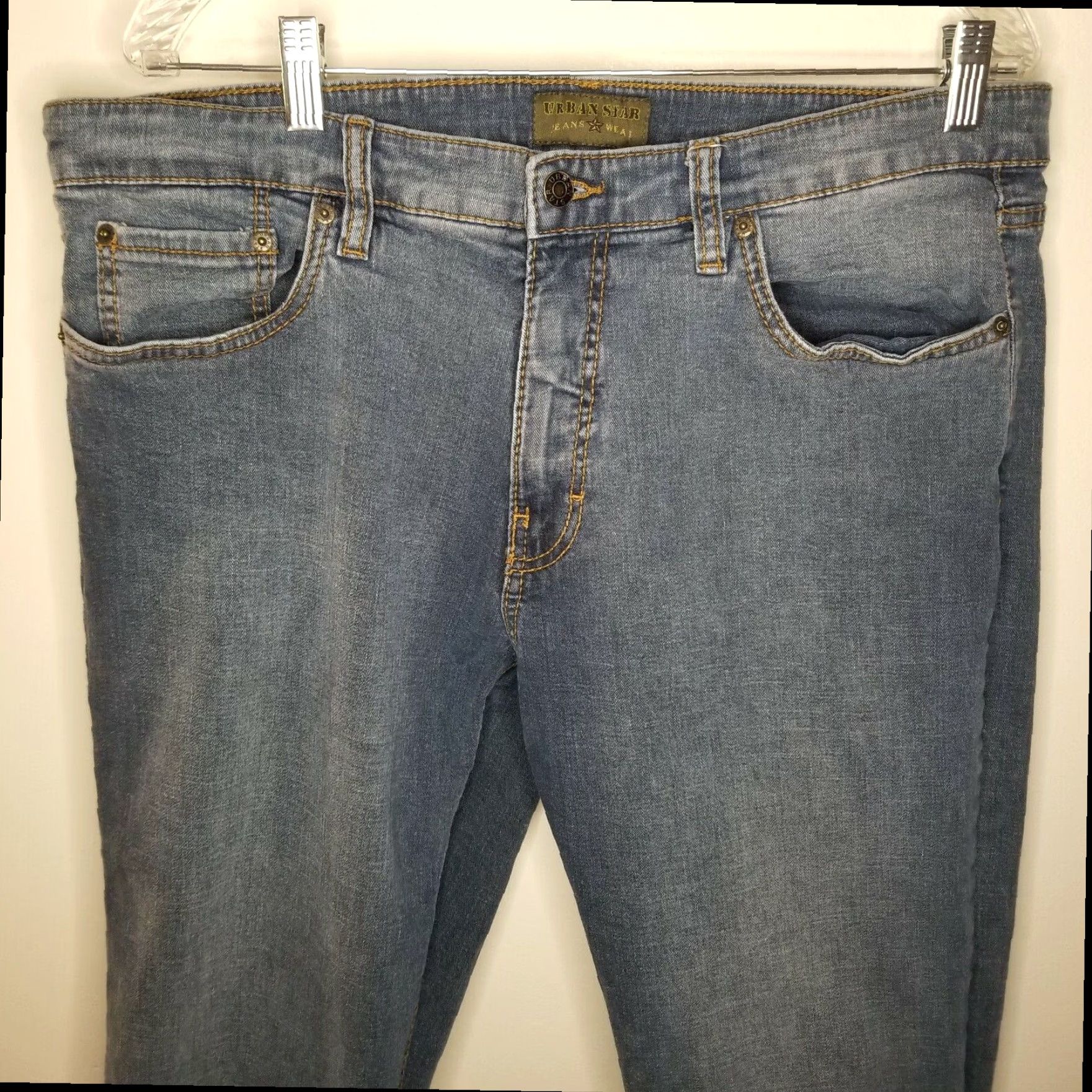 Vintage Urban Star Mens Relaxed Fit Blue Straight Jeans Size 38x30 Size US 38 / EU 54 - 2 Thumbnail
