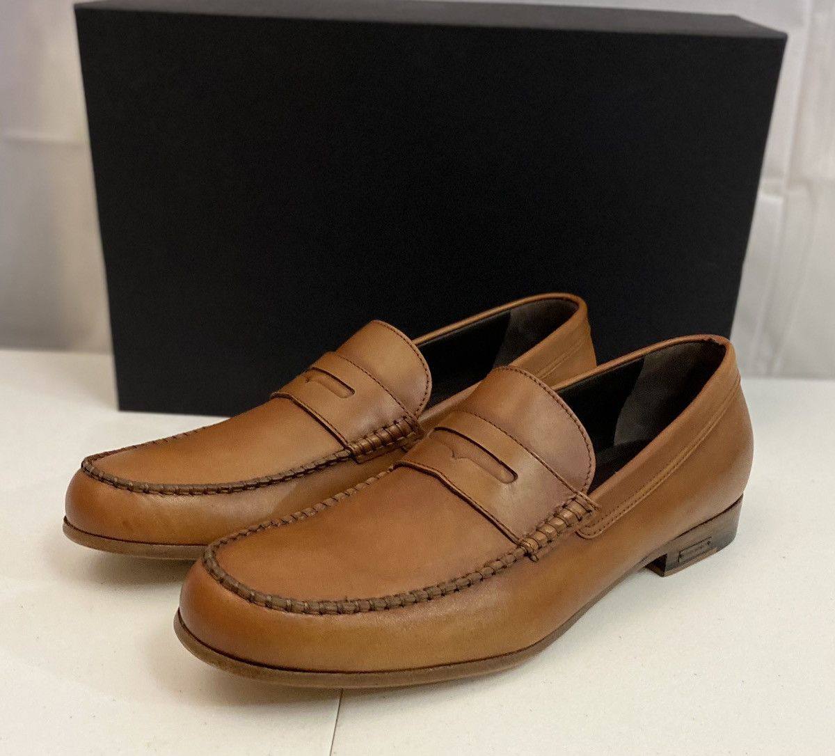 Dsquared2 Dsquared2 🇮🇹 Brown Leather Handmade Penny Loafer 12 NEW Size US 12 / EU 45 - 3 Thumbnail