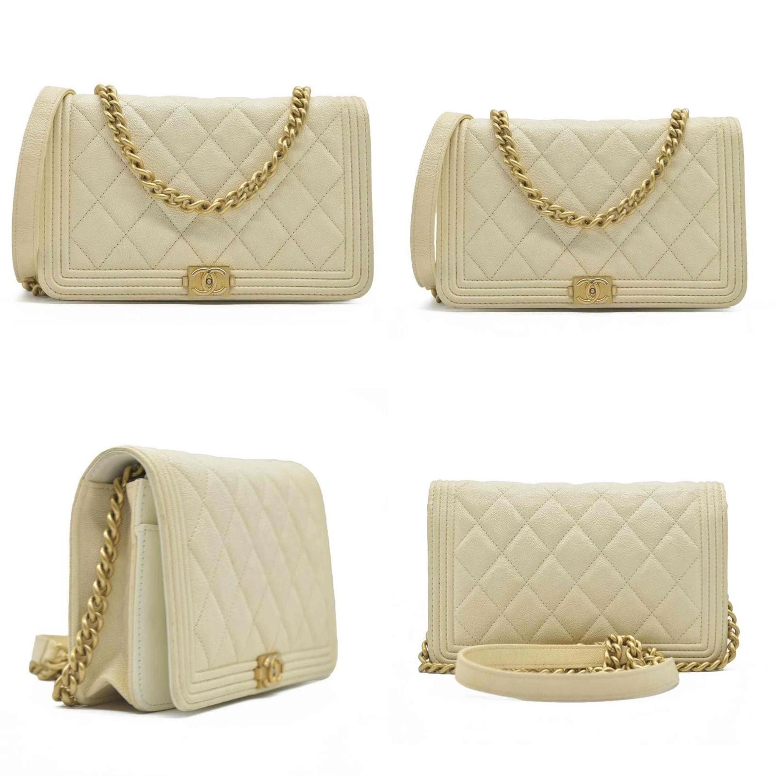 Chanel $3425 Chanel Caviar Quilted Boy Wallet On Chain WOC White Size ONE SIZE - 2 Thumbnail