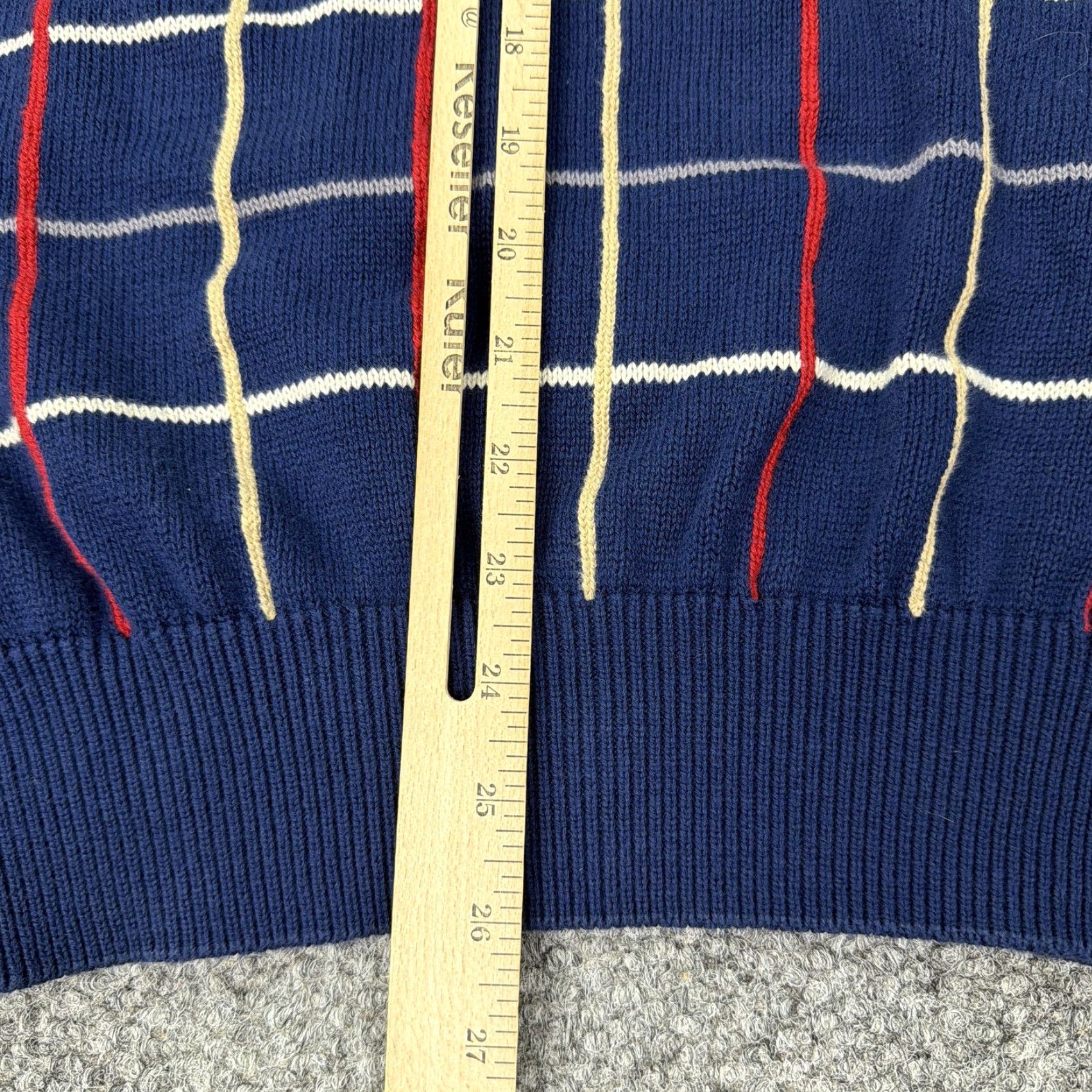 Orvis Orvis Sweater Mens XL Blue Windowpane Check Cotton Knit Crewneck Pullover Size US XL / EU 56 / 4 - 5 Thumbnail