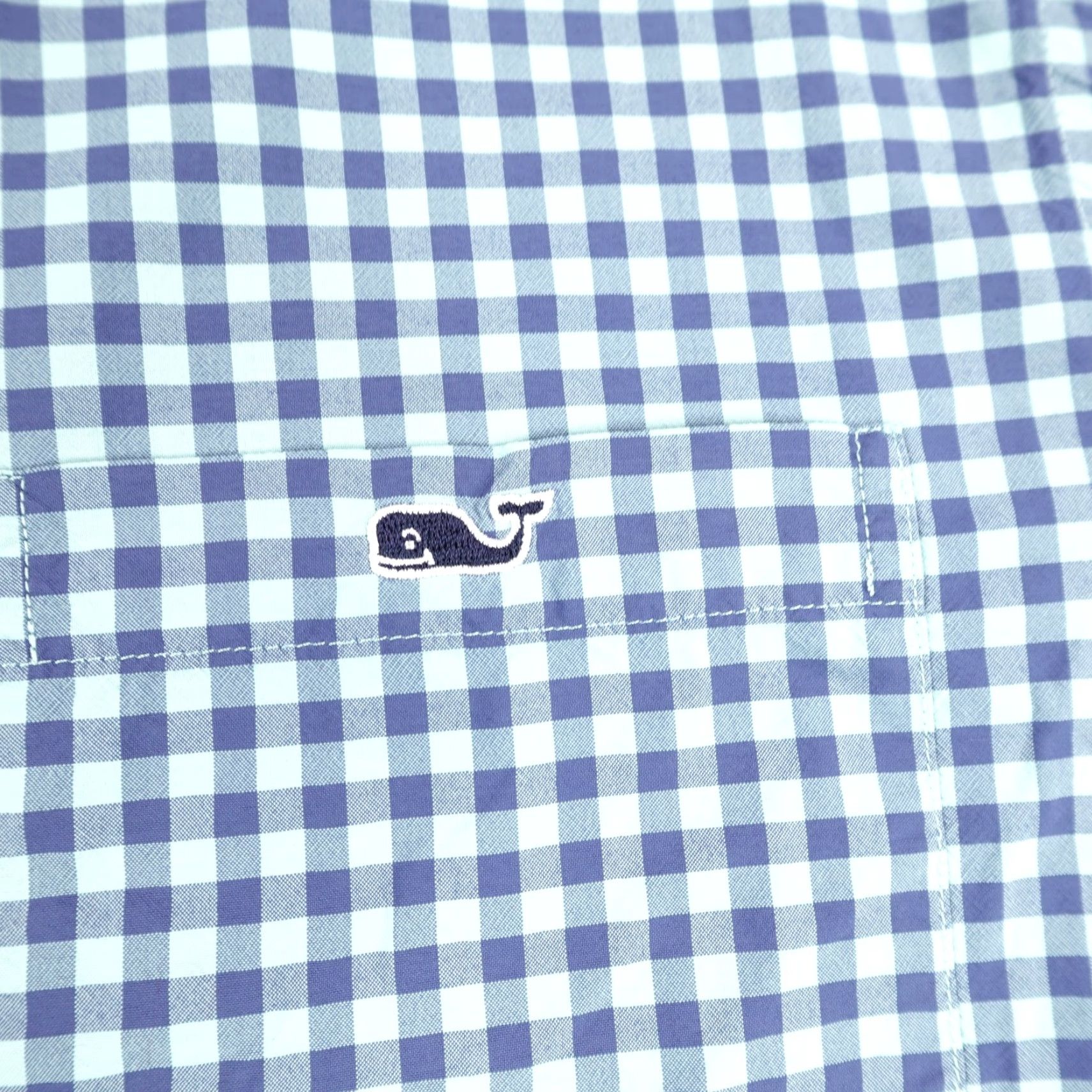 Vineyard Vines Vineyard Vines Shirt Men's Medium Blue Gingham Slim Fit Long Sleeve Nylon Button-Down Size US M / EU 48-50 / 2 - 3 Thumbnail