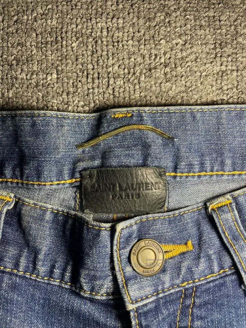 Saint Laurent Paris Saint Laurent Paris Blue Washed Cat Scratch and Claw Distr Size US 28 / EU 44 - 4 Thumbnail