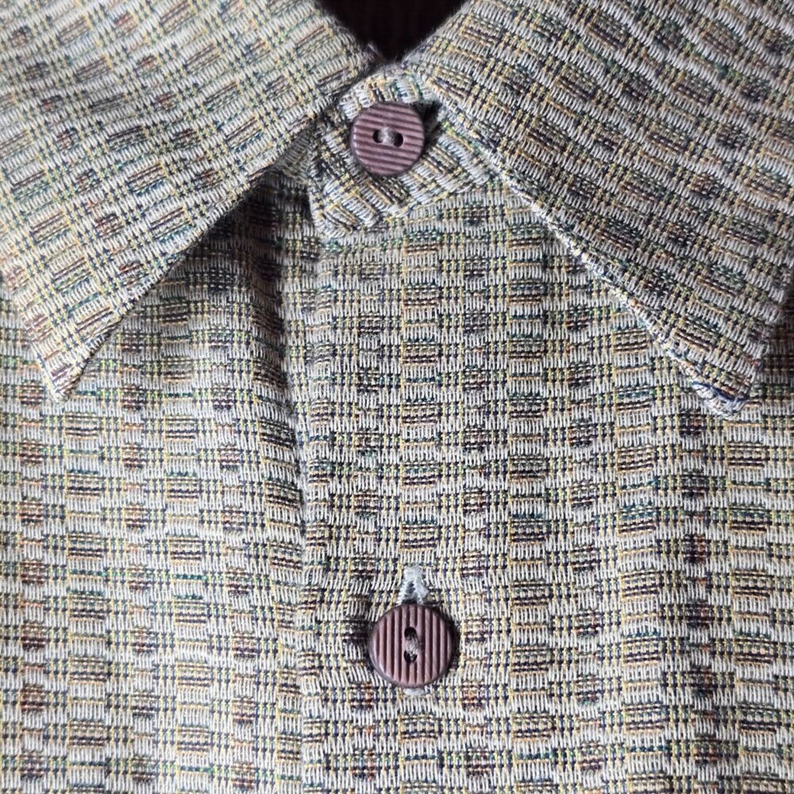 Jhane Barnes Jhane Barnes Japanese Woven Geometric Shirt Tan Brown Size US L / EU 52-54 / 3 - 5 Thumbnail