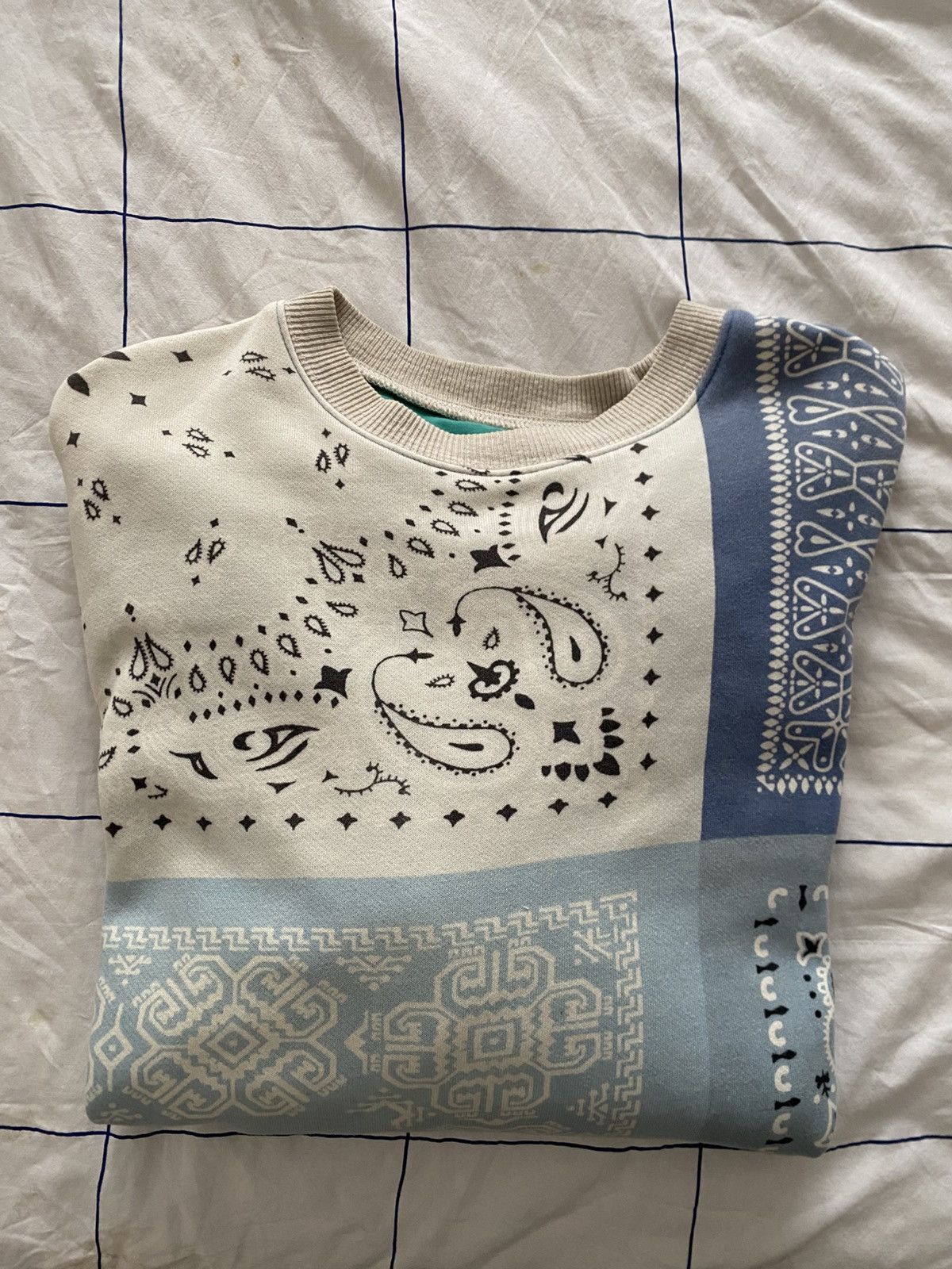 Kapital × Kapital Kountry Knit Bandana Bivouac Big Crewneck Blu Size US L / EU 52-54 / 3 - 5 Thumbnail