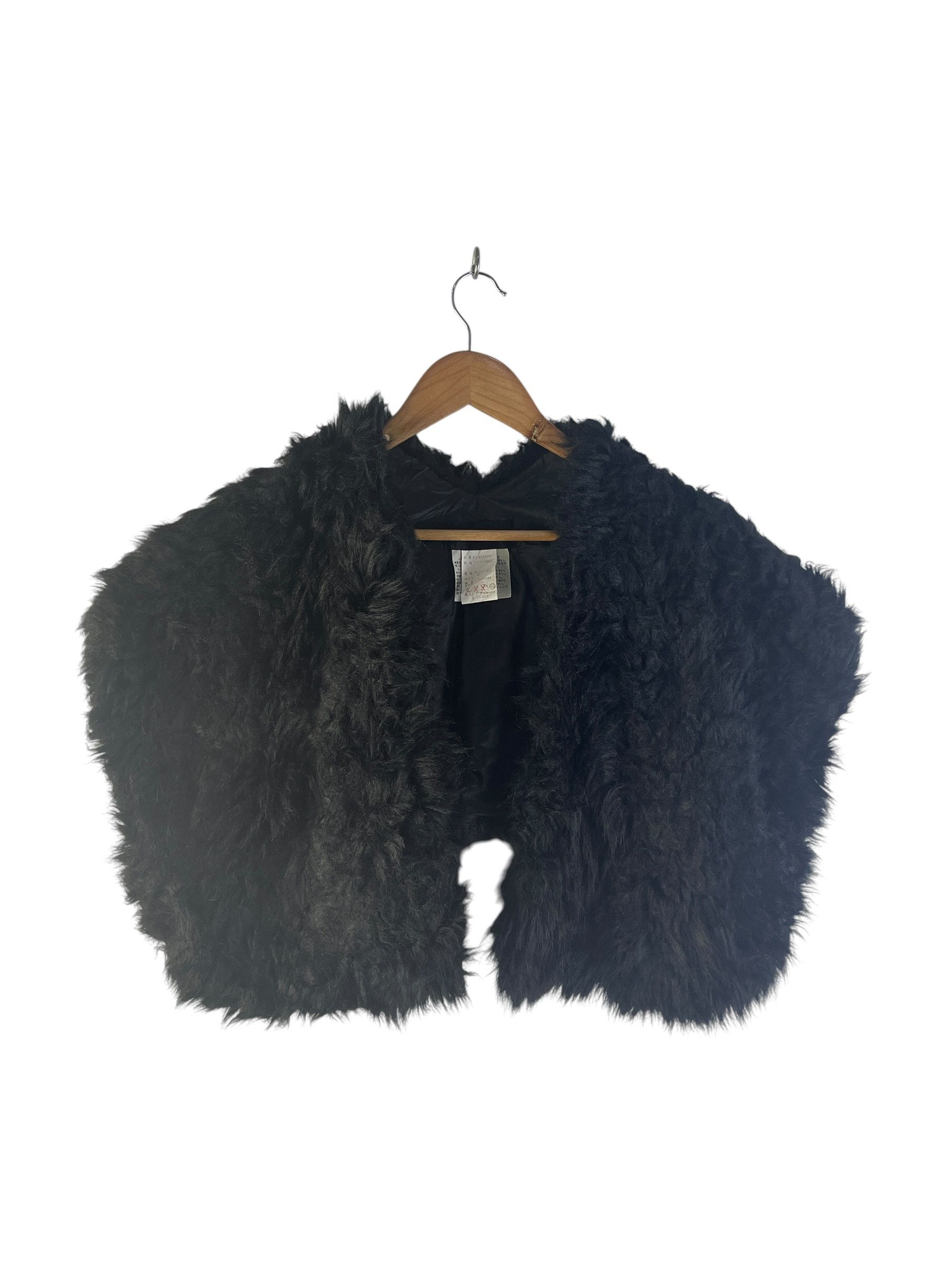 Comme des Garcons Comme des Garçons Faux Fur Cropped Cape Bolero Jacket Black Size ONE SIZE - 2 Thumbnail