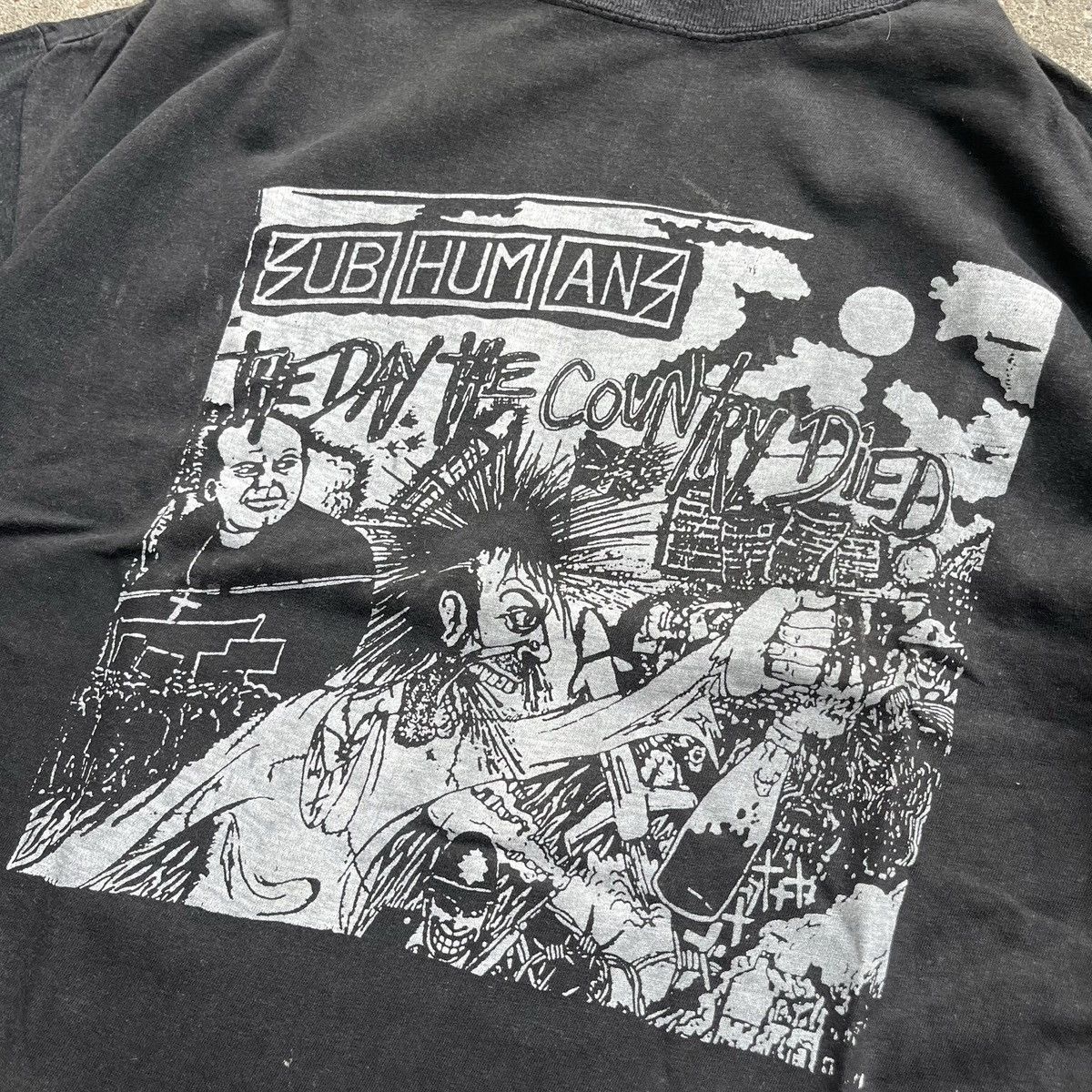 Band Tees × Vintage Vintage 90s Subhumans Band faded T Shirt UK Punk Size US XL / EU 56 / 4 - 4 Thumbnail