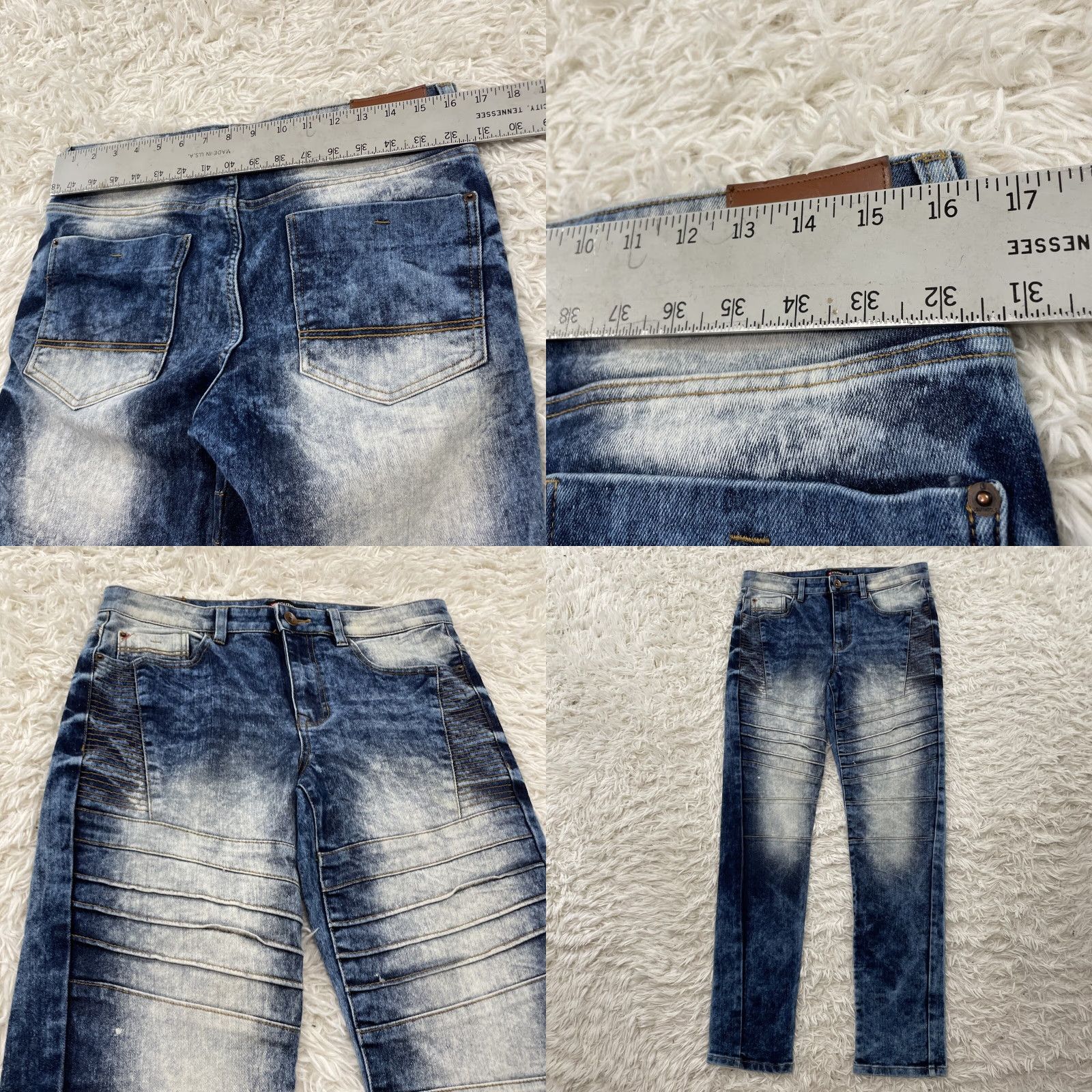 Southpole SOUTHPOLE Jeans Men 32x31 Y2k Streetwear Acid Fade Wash Blue Hip Hop Moto Denim Jeans Size US 33 - 9 Thumbnail