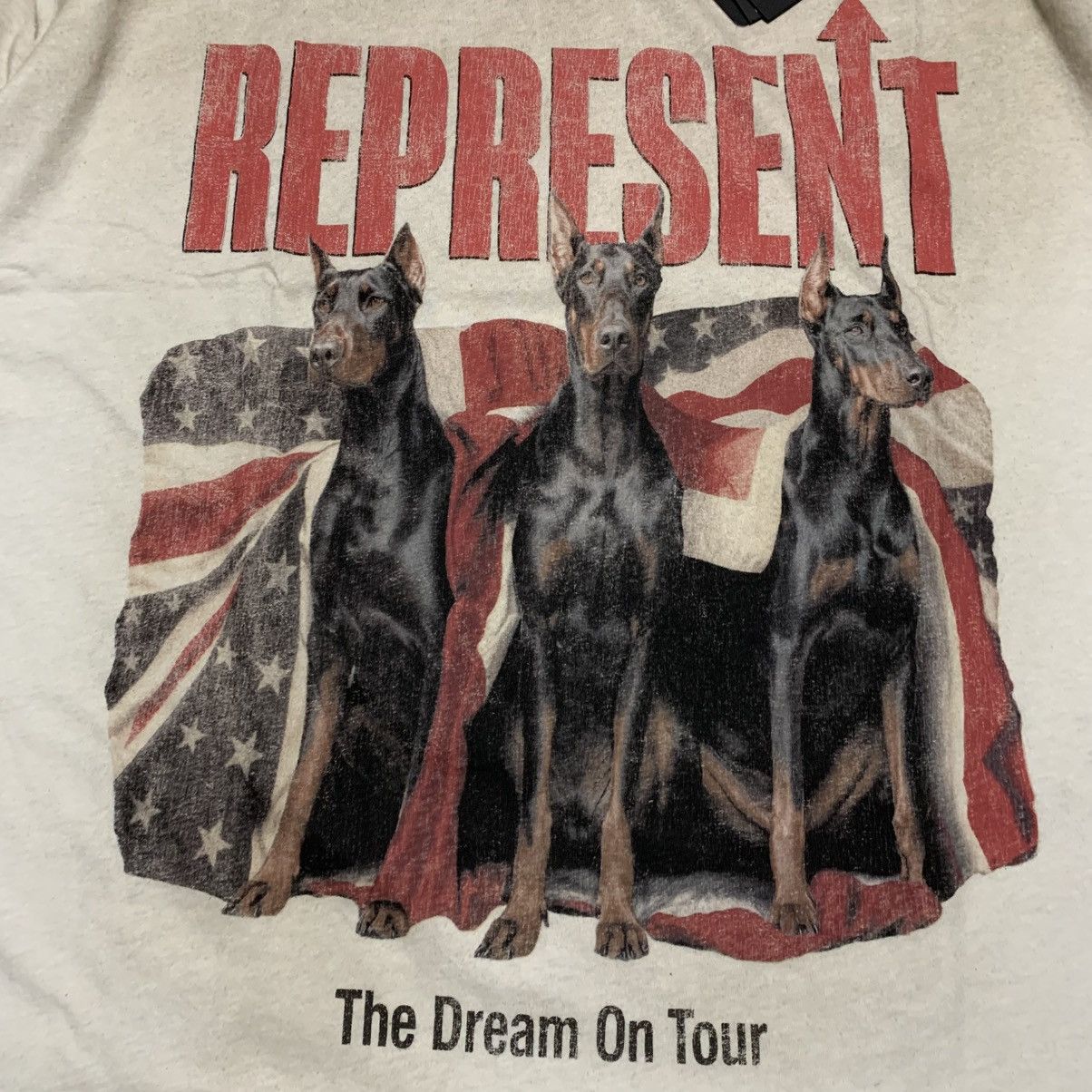 Represent Clo. Represent XL Dream On Tour Washed Ecru White Tee Size US XL / EU 56 / 4 - 3 Thumbnail