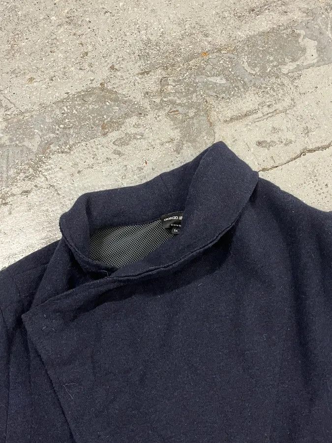 Giorgio Armani AW2011 Giorgio Armani Navy Wool Asymmetrical Wrap Jacket Size 44R - 4 Thumbnail