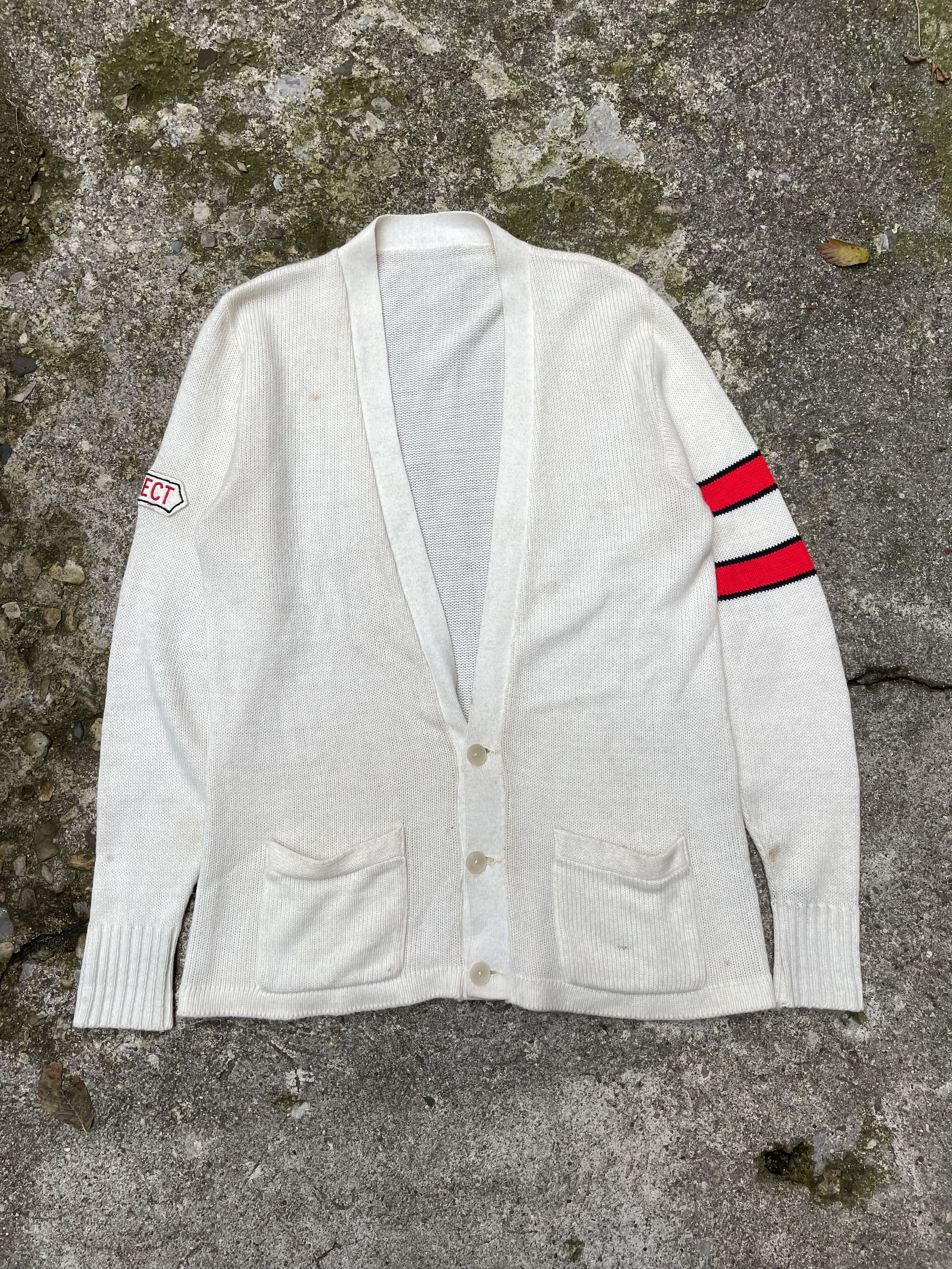 Vintage VTG 1960's Prefect Letterman Varsity Knit Cardigan Sweater Size US L / EU 52-54 / 3 - 1 Thumbnail