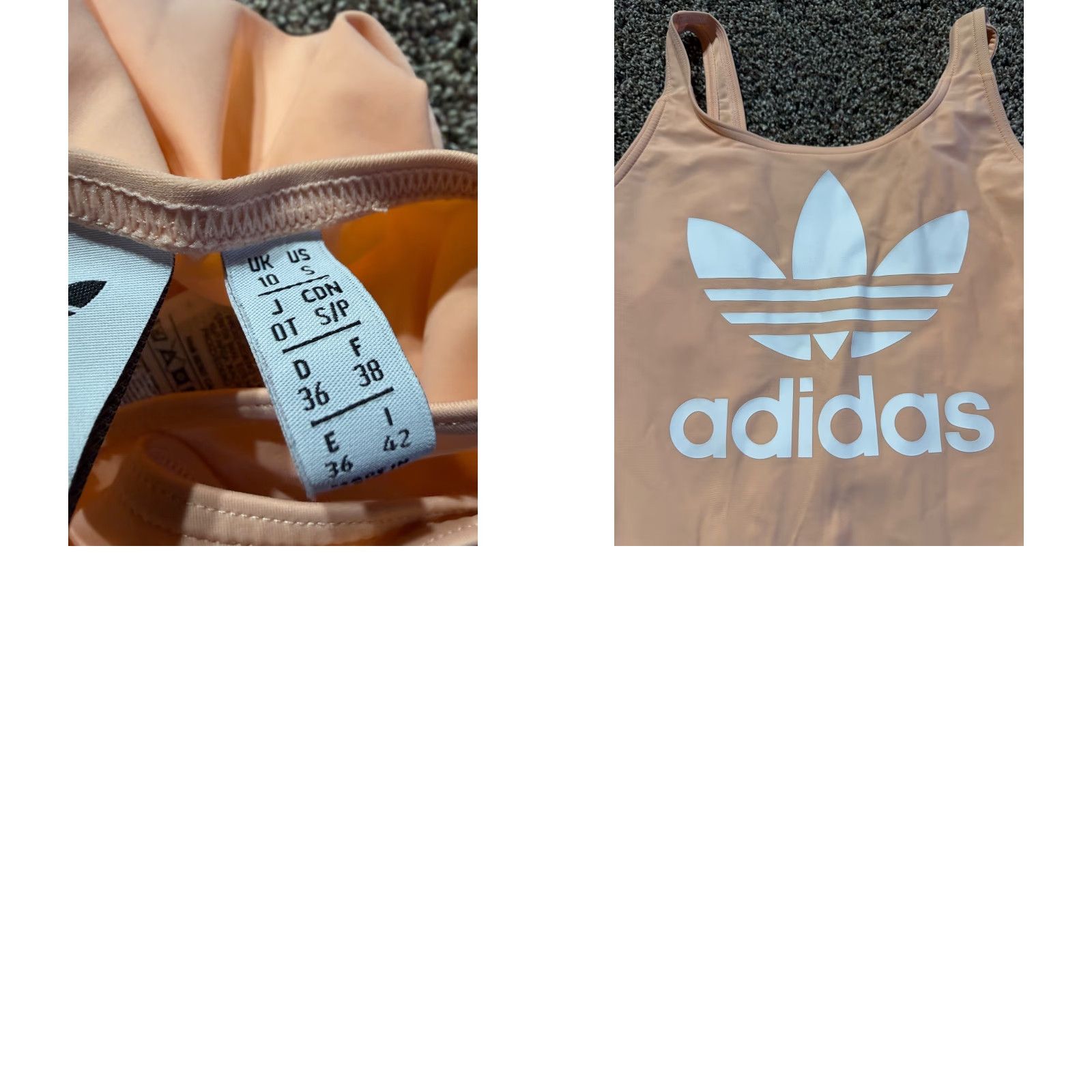 Adidas adidas Trefoil Logo Pink Peach One Piece Swimsuit Pink S Womens Logo Swimsuit 90s? No. Size ONE SIZE - 8 Thumbnail