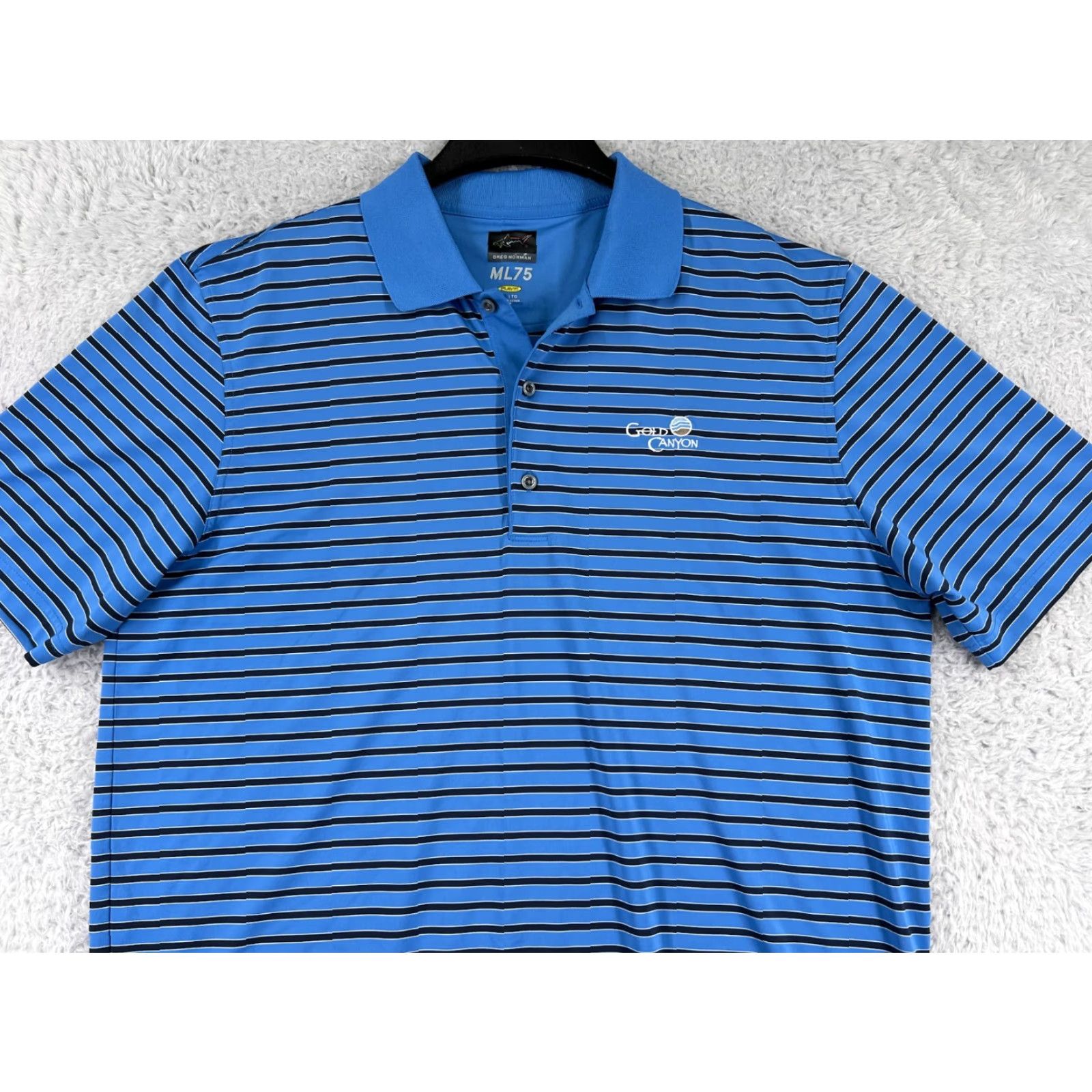 Vintage Greg Norman Polo Shirt Mens XL Blue Striped Golf Polyester Polo Shirt Golf Size US XL / EU 56 / 4 - 5 Thumbnail