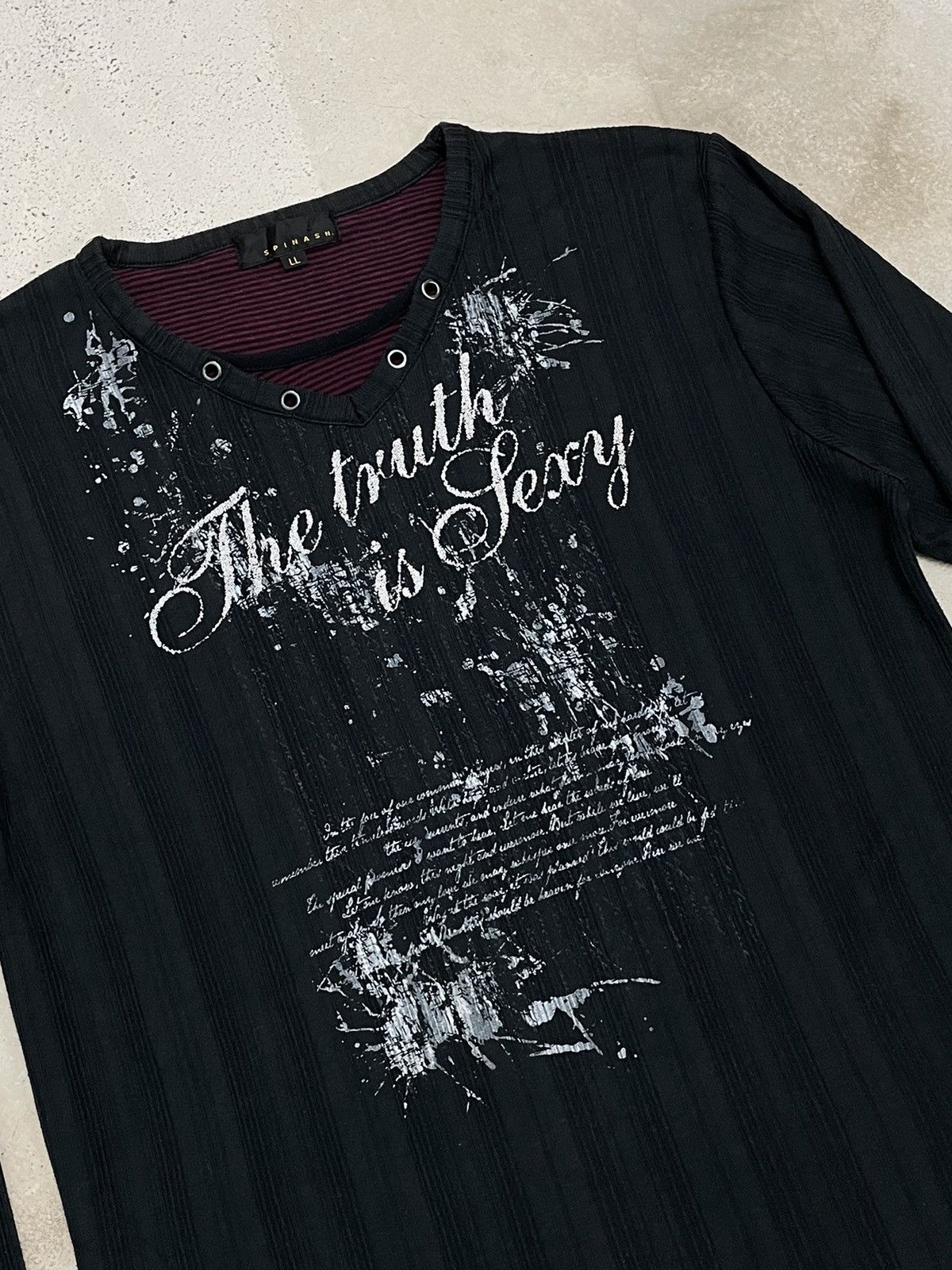 Japanese Brand Spinash Wording Layered Collar Punk The Truth is Sexy Size US XL / EU 56 / 4 - 4 Thumbnail
