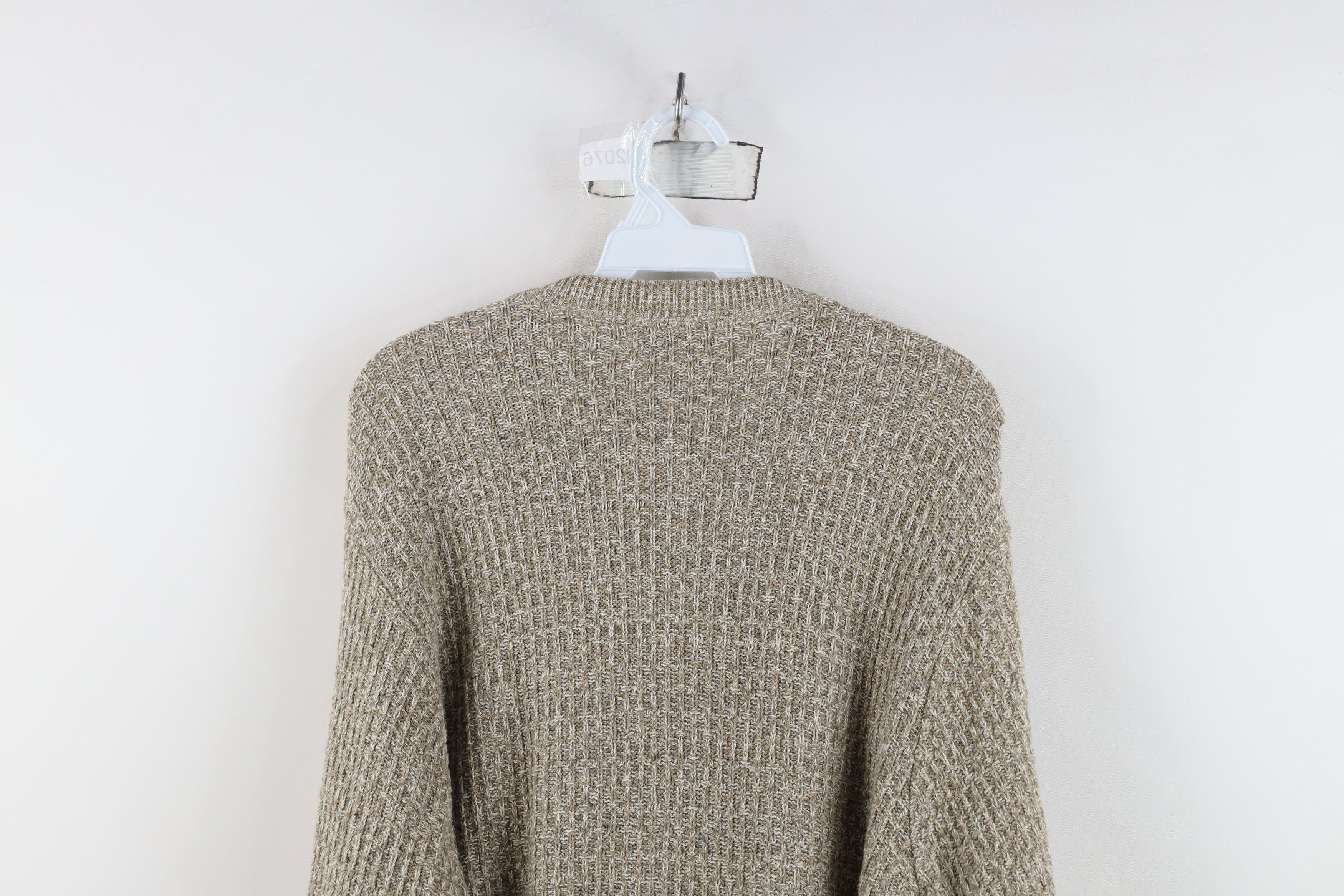 Vintage Vintage 90s Streetwear Knit Henley Sweater Oatmeal Brown Size US L / EU 52-54 / 3 - 11 Thumbnail