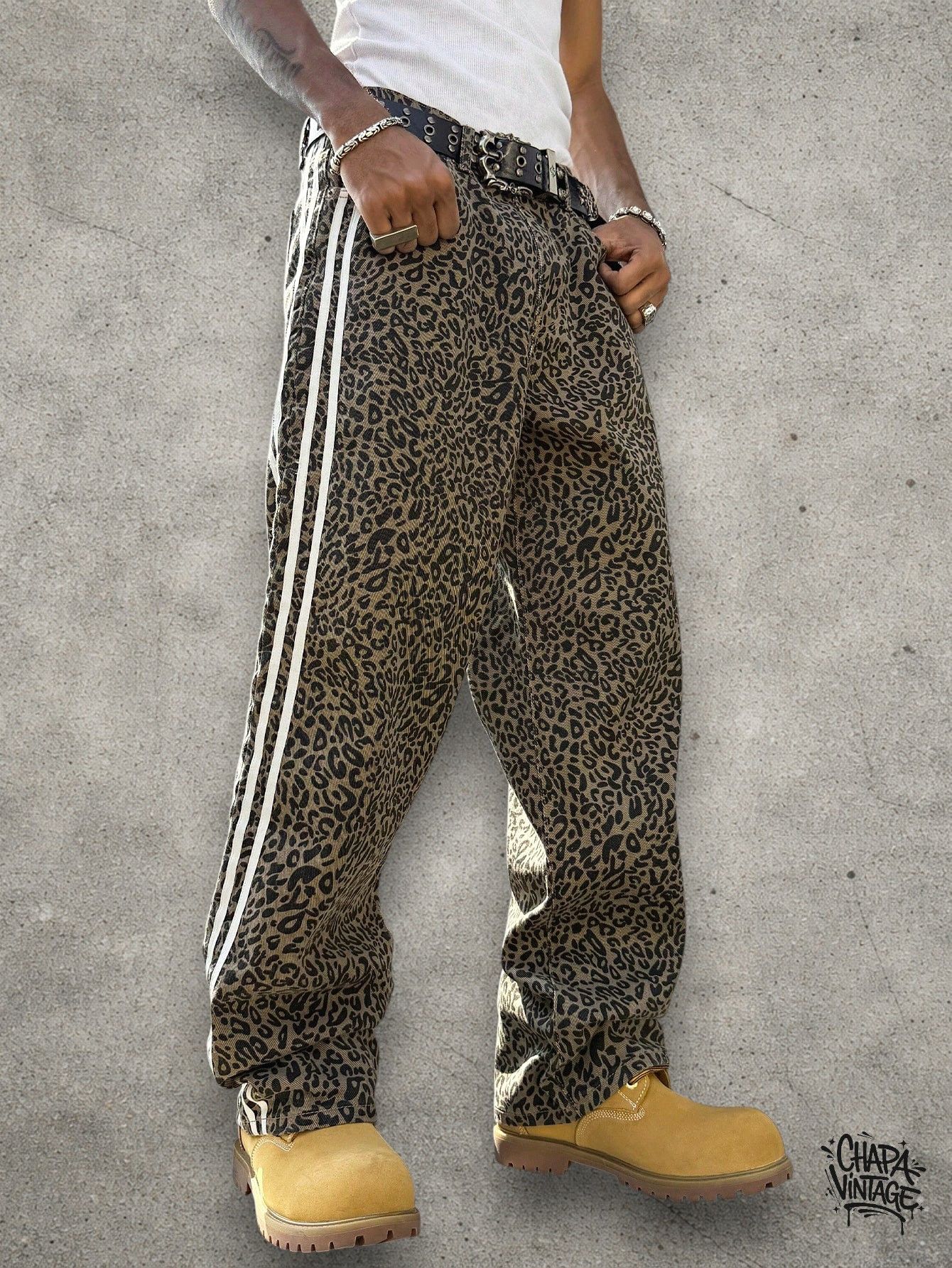 Japanese Brand Leopard striped jeans Size US 32 / EU 48 - 2 Thumbnail