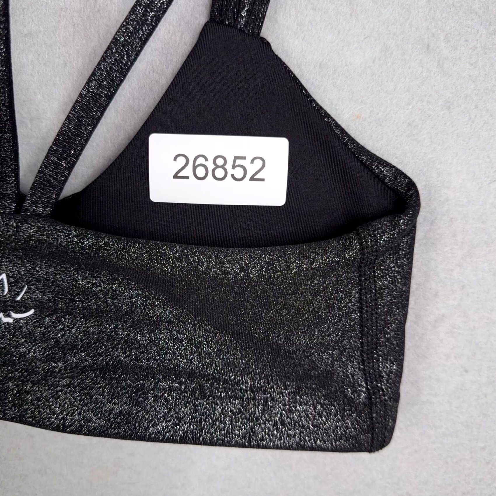 Beyond Yoga Beyond Yoga Sports Bra XS Black Shimmer Strappy Racerback Made USA Size ONE SIZE - 8 Thumbnail