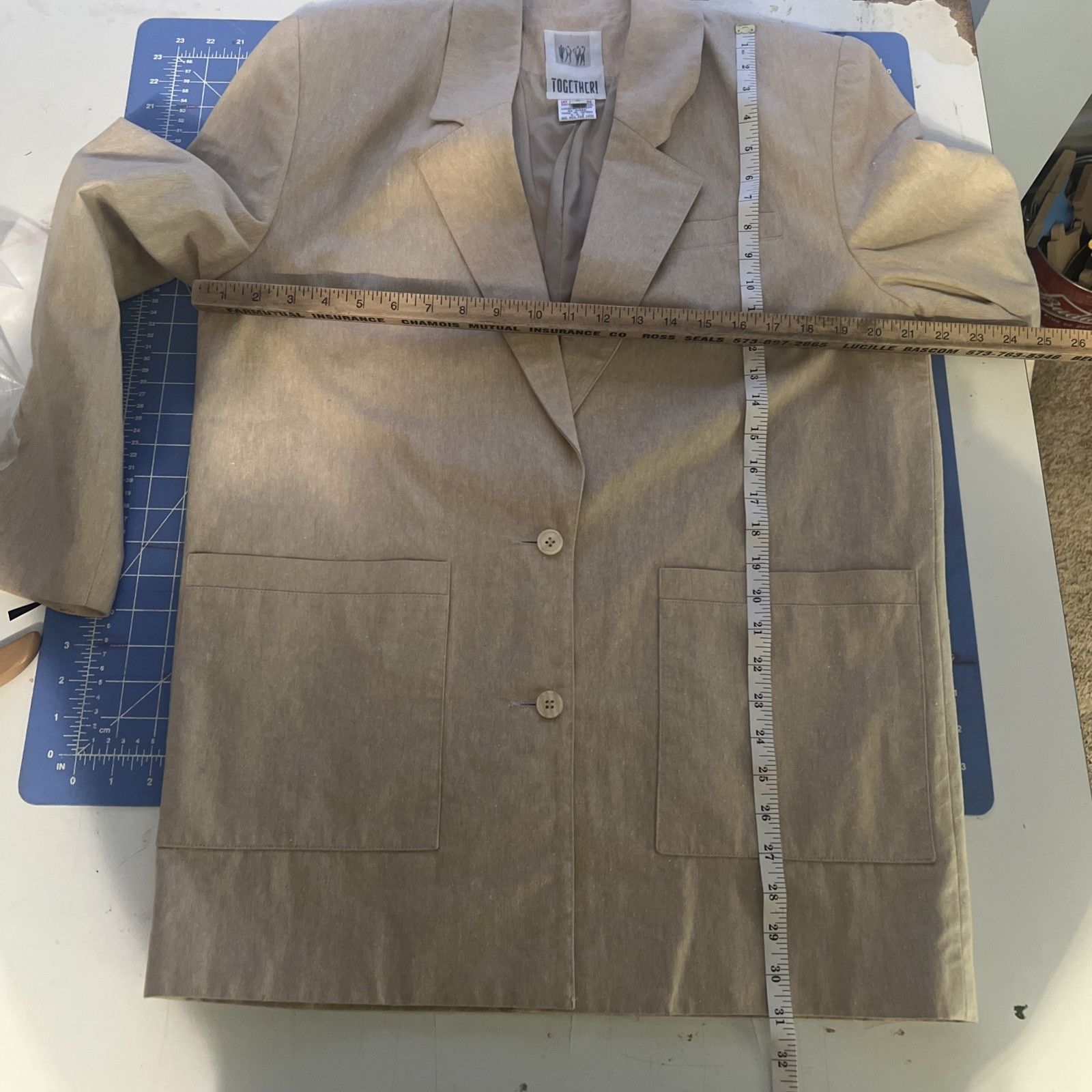By Together Vintage TOGETHER S8 blazer And S6 Vest. Exc. Cond. Ramie/co Size M / US 6-8 / IT 42-44 - 21 Thumbnail