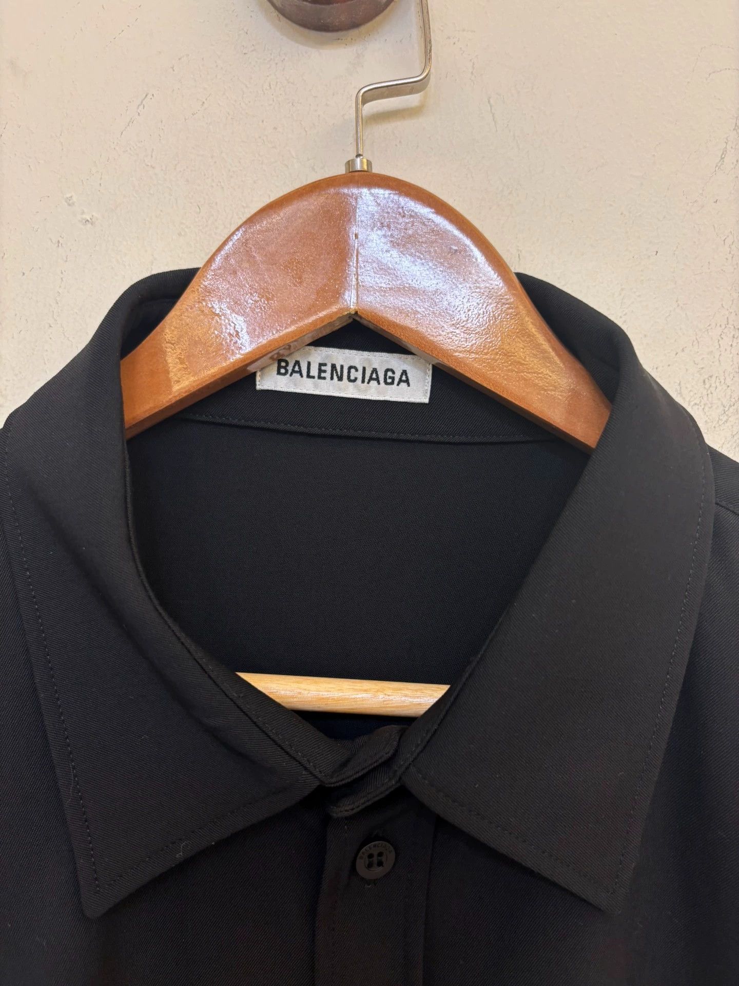 Balenciaga Balenciaga Men's Fine Wool White Shirt 100% New Size US M / EU 48-50 / 2 - 2 Thumbnail