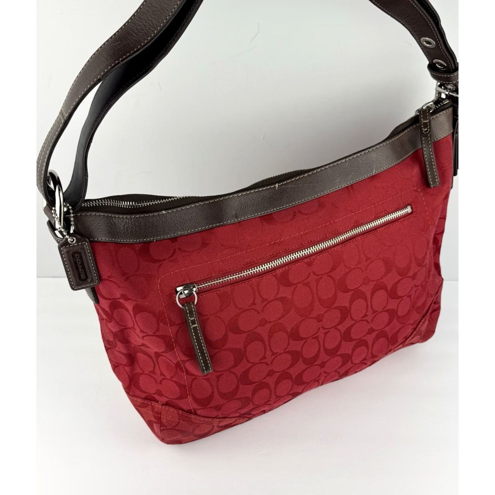Coach VINTAGE Coach Shoulder Bag Adult Medium Red Signature Sufflette Crossbody 12884 Rare Y2K Size ONE SIZE - 4 Thumbnail