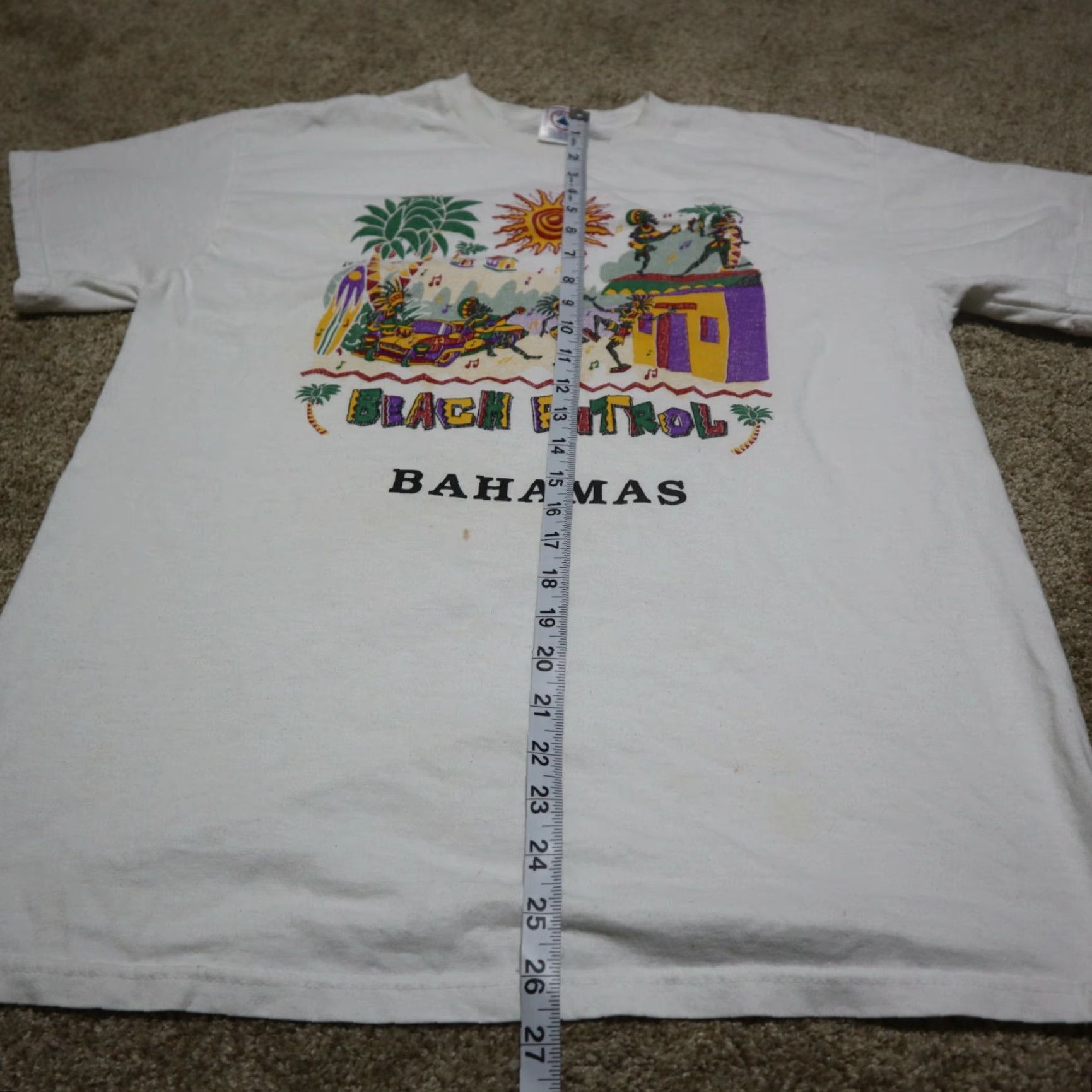 Delta VINTAGE Beach Patrol Bahamas Delta Shirt Mens L White 1990s T-Shirt Size US L / EU 52-54 / 3 - 6 Thumbnail
