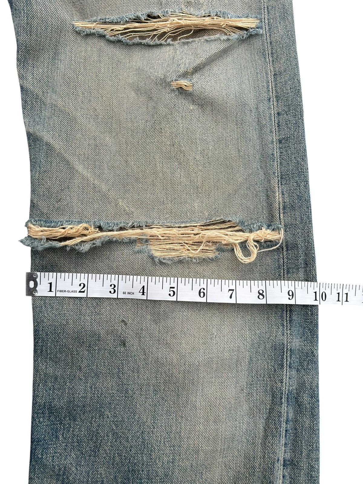 Kapital Vintage Wrangler Blue Bell Selvedge Thrashed Denim Jeans Size US 30 / EU 46 - 20 Thumbnail